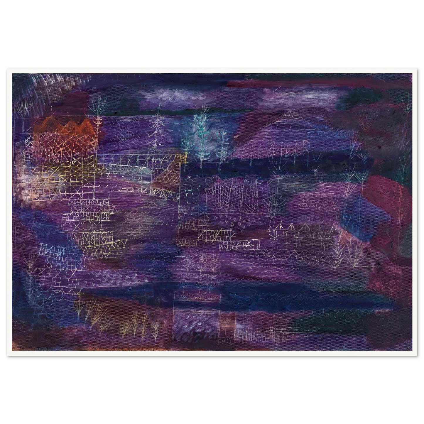 Flussbaulandschaft (1924) Art Print | Paul Klee - Framed Poster - 30x40 cm / 12x16″ - Black frame