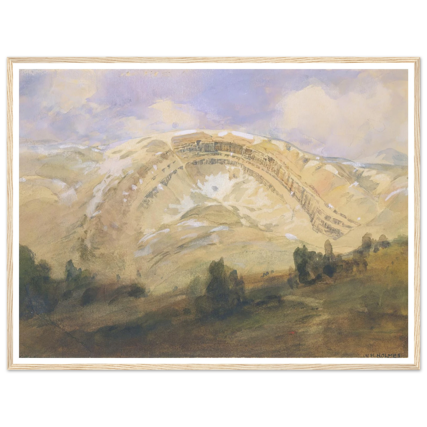 Folded Strata, A Great Geological Arch, Colorado (1874) Art Print | William Henry Holmes - Framed Poster - 30x40 cm / 12x16″ - Black frame