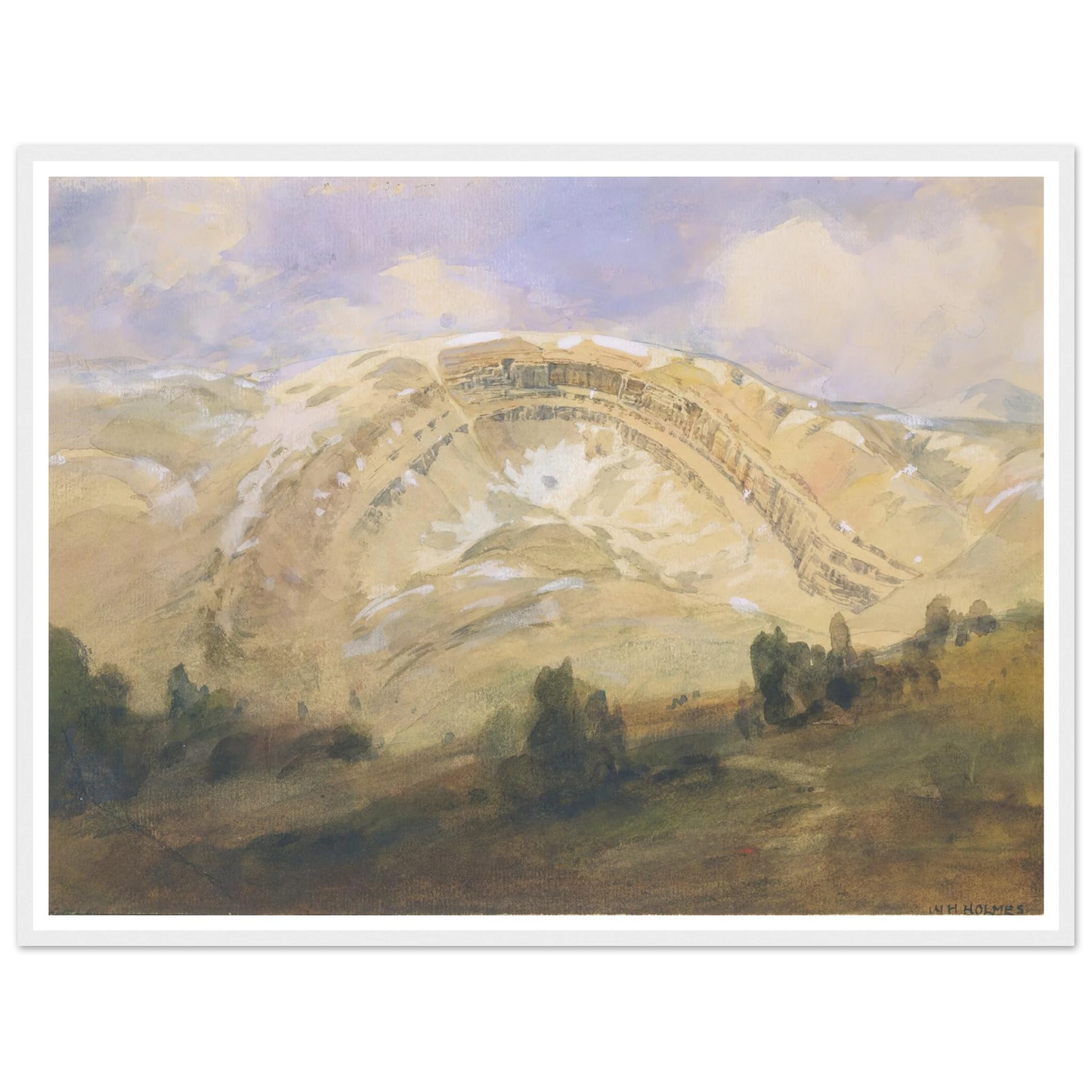 Folded Strata, A Great Geological Arch, Colorado (1874) Art Print | William Henry Holmes - Framed Poster - 30x40 cm / 12x16″ - Black frame