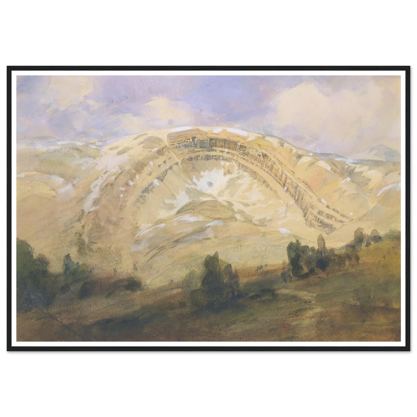 Folded Strata, A Great Geological Arch, Colorado (1874) Art Print | William Henry Holmes - Framed Poster - 30x40 cm / 12x16″ - Black frame