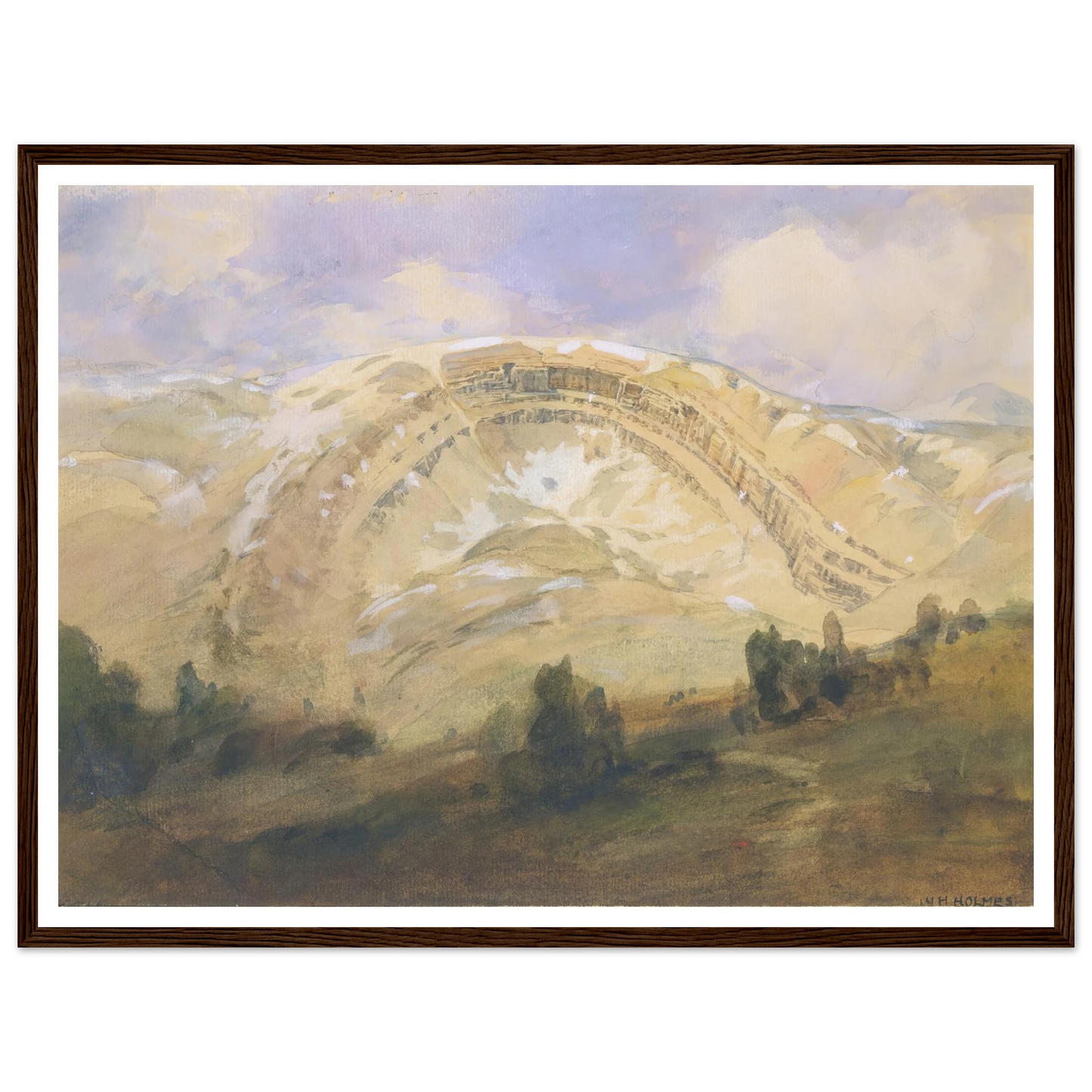 Folded Strata, A Great Geological Arch, Colorado (1874) Art Print | William Henry Holmes - Framed Poster - 30x40 cm / 12x16″ - Black frame