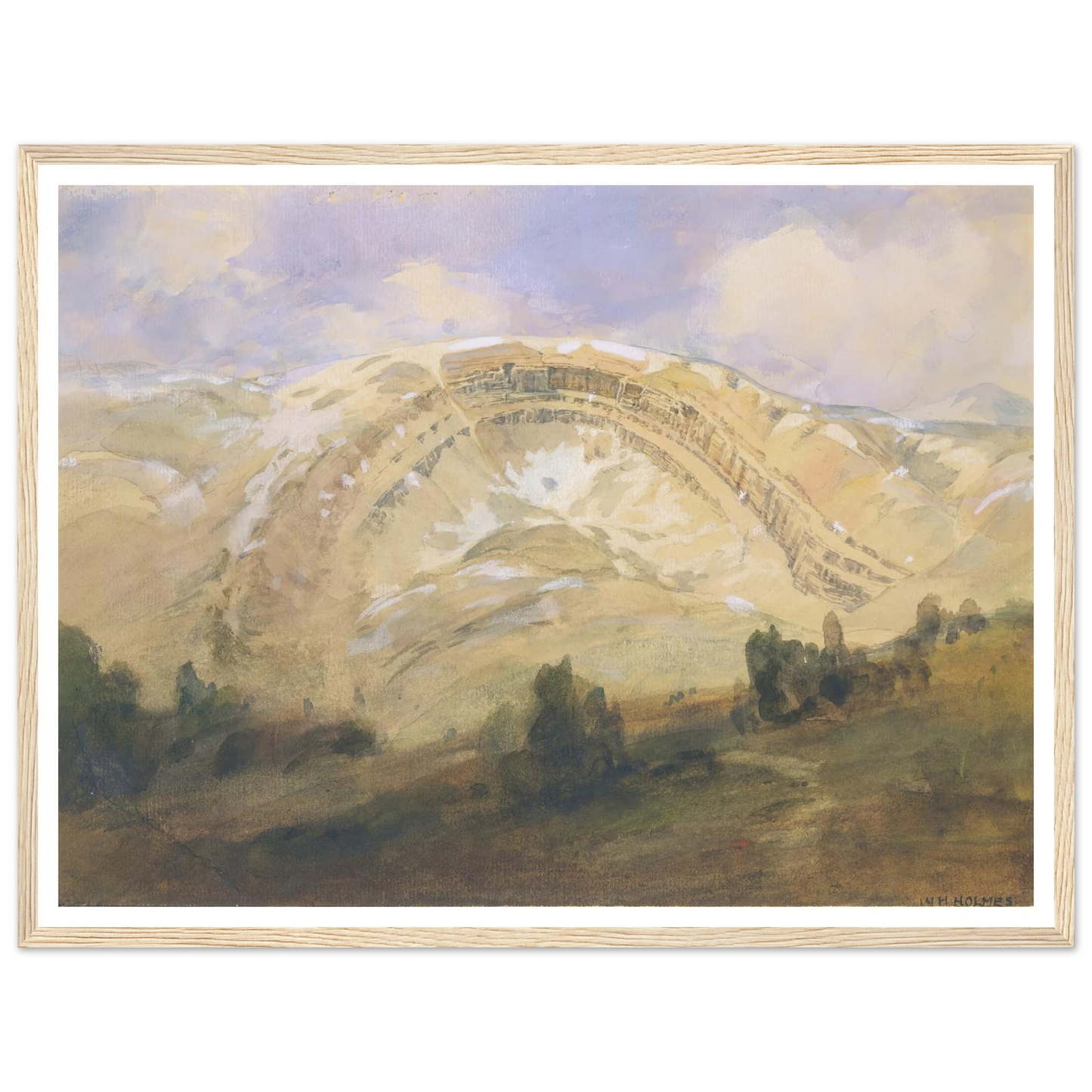 Folded Strata, A Great Geological Arch, Colorado (1874) Art Print | William Henry Holmes - Framed Poster - 30x40 cm / 12x16″ - Black frame
