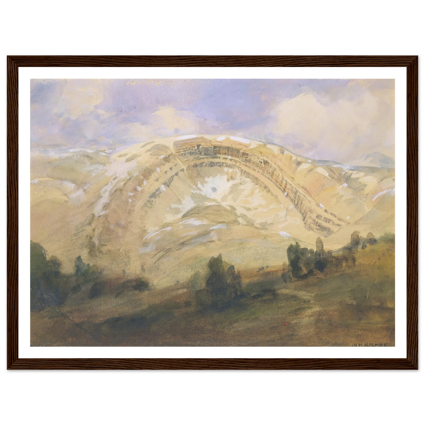 Folded Strata, A Great Geological Arch, Colorado (1874) Art Print | William Henry Holmes - Framed Poster - 30x40 cm / 12x16″ - Black frame