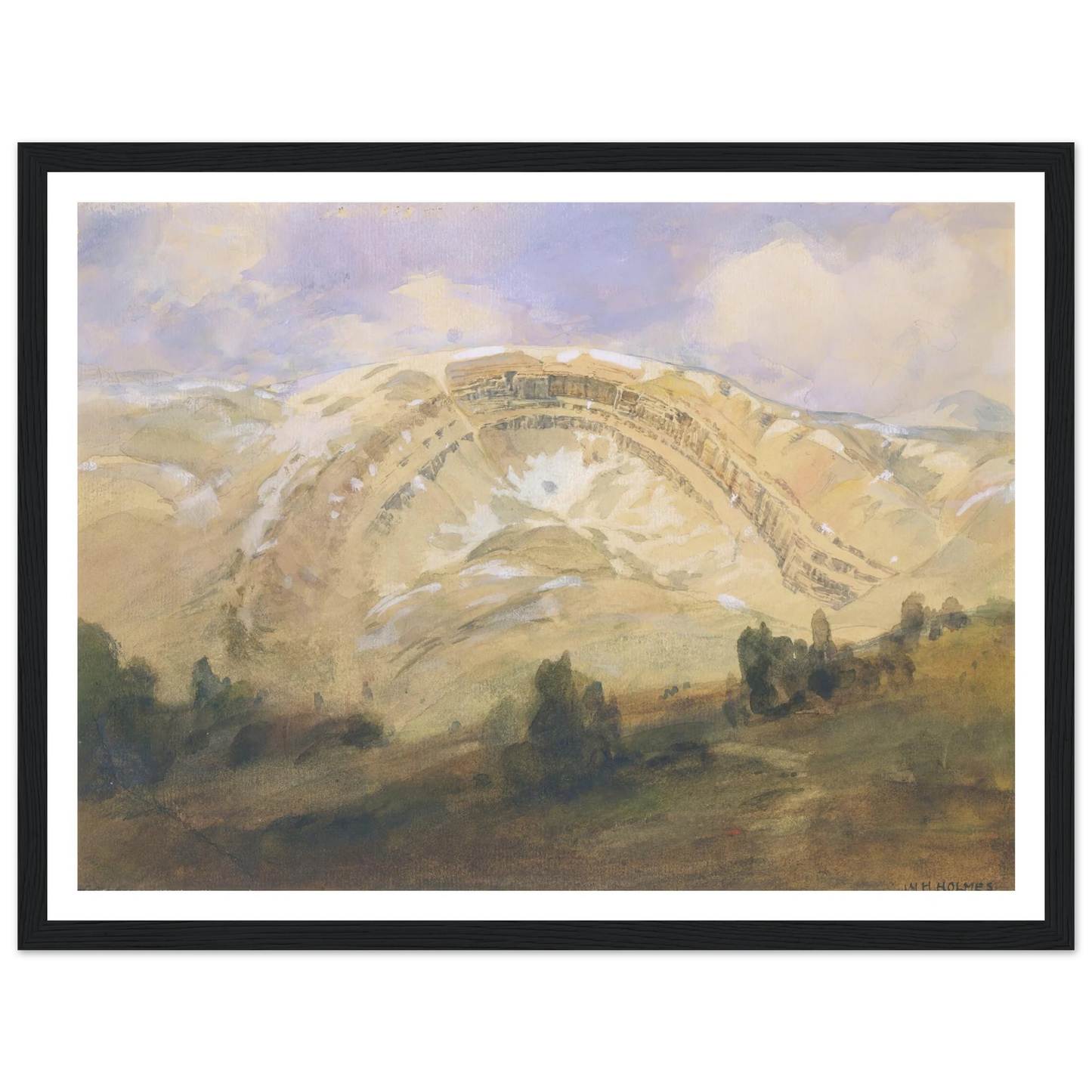 Folded Strata, A Great Geological Arch, Colorado (1874) Art Print | William Henry Holmes - Framed Poster - 30x40 cm / 12x16″ - Black frame
