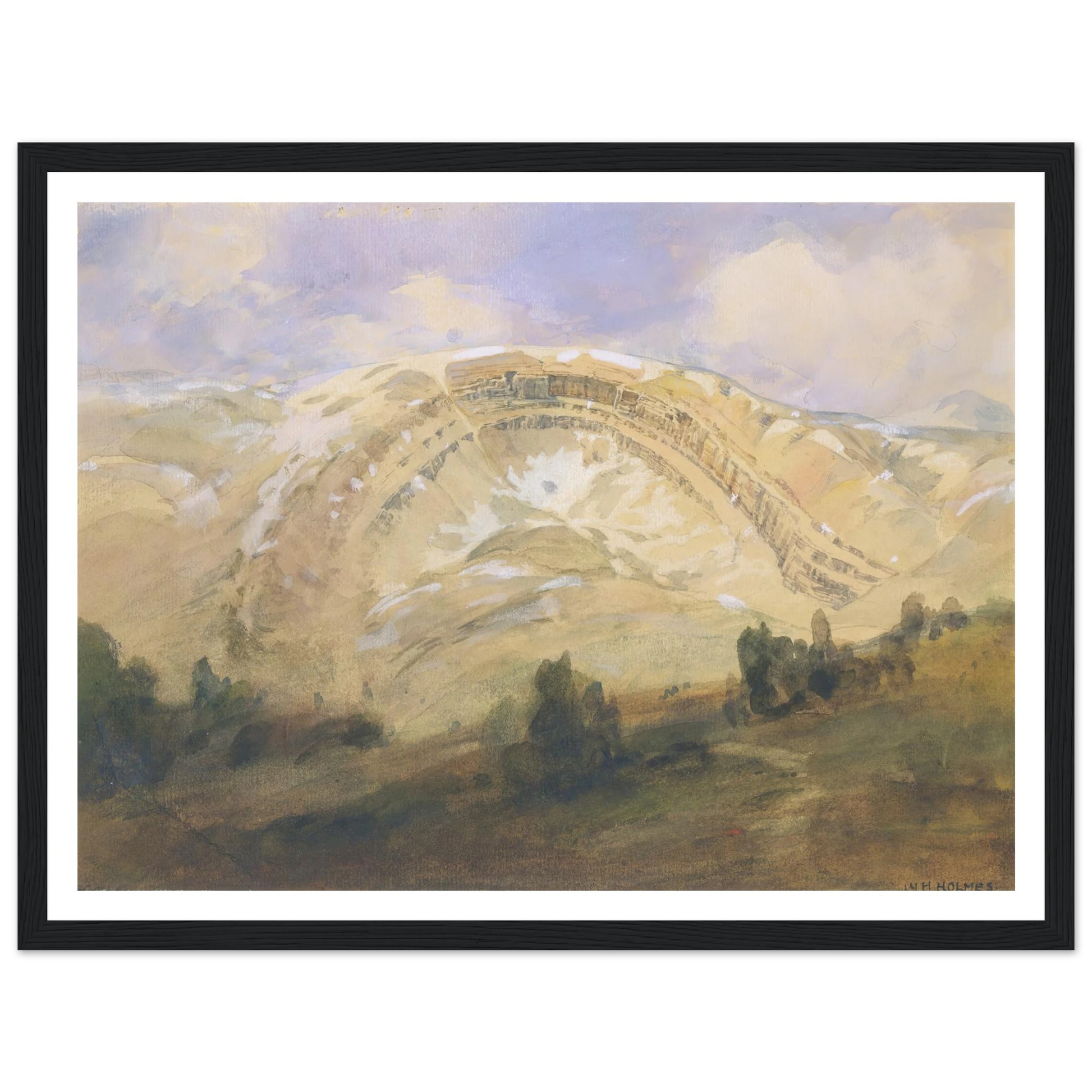 Folded Strata, A Great Geological Arch, Colorado (1874) Art Print | William Henry Holmes - Framed Poster - 30x40 cm / 12x16″ - Black frame