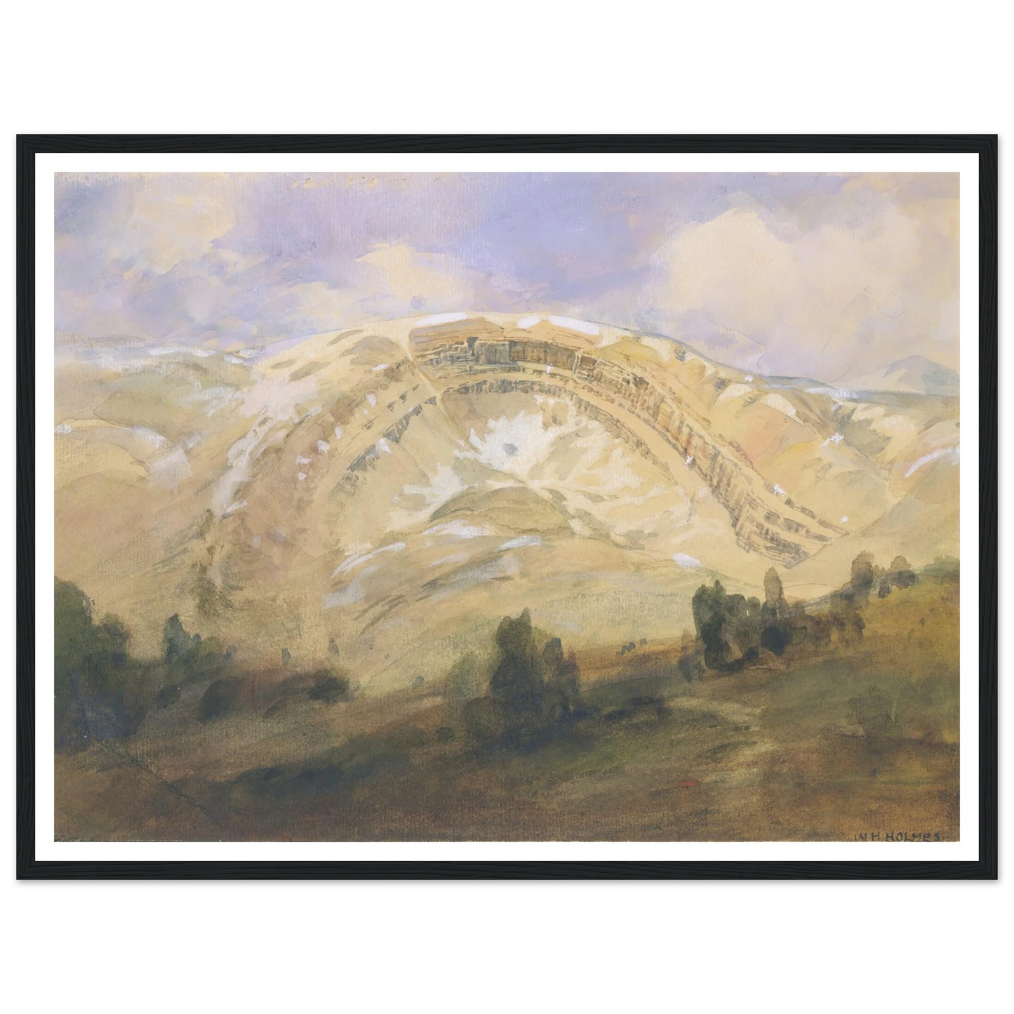 Folded Strata, A Great Geological Arch, Colorado (1874) Art Print | William Henry Holmes - Framed Poster - 30x40 cm / 12x16″ - Black frame