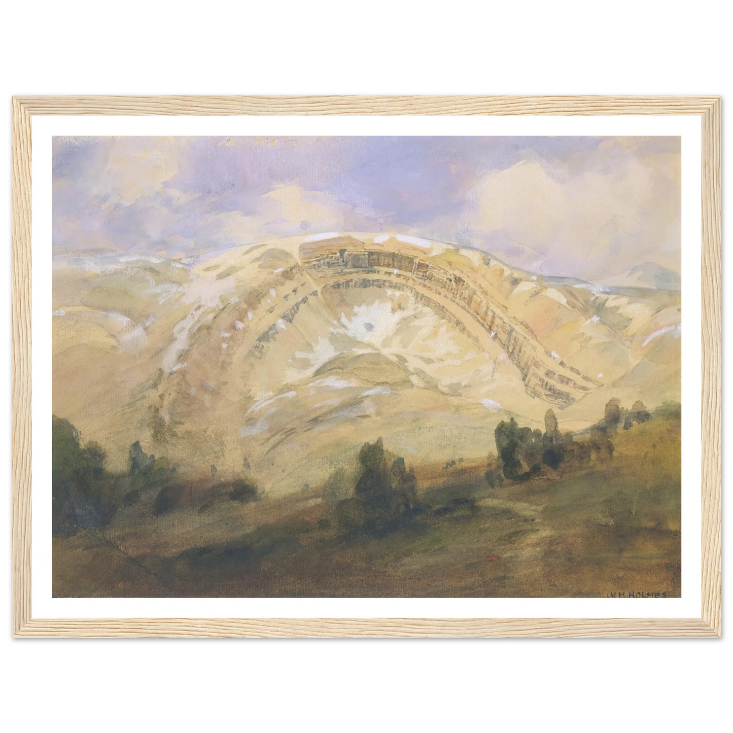 Folded Strata, A Great Geological Arch, Colorado (1874) Art Print | William Henry Holmes - Framed Poster - 30x40 cm / 12x16″ - Black frame