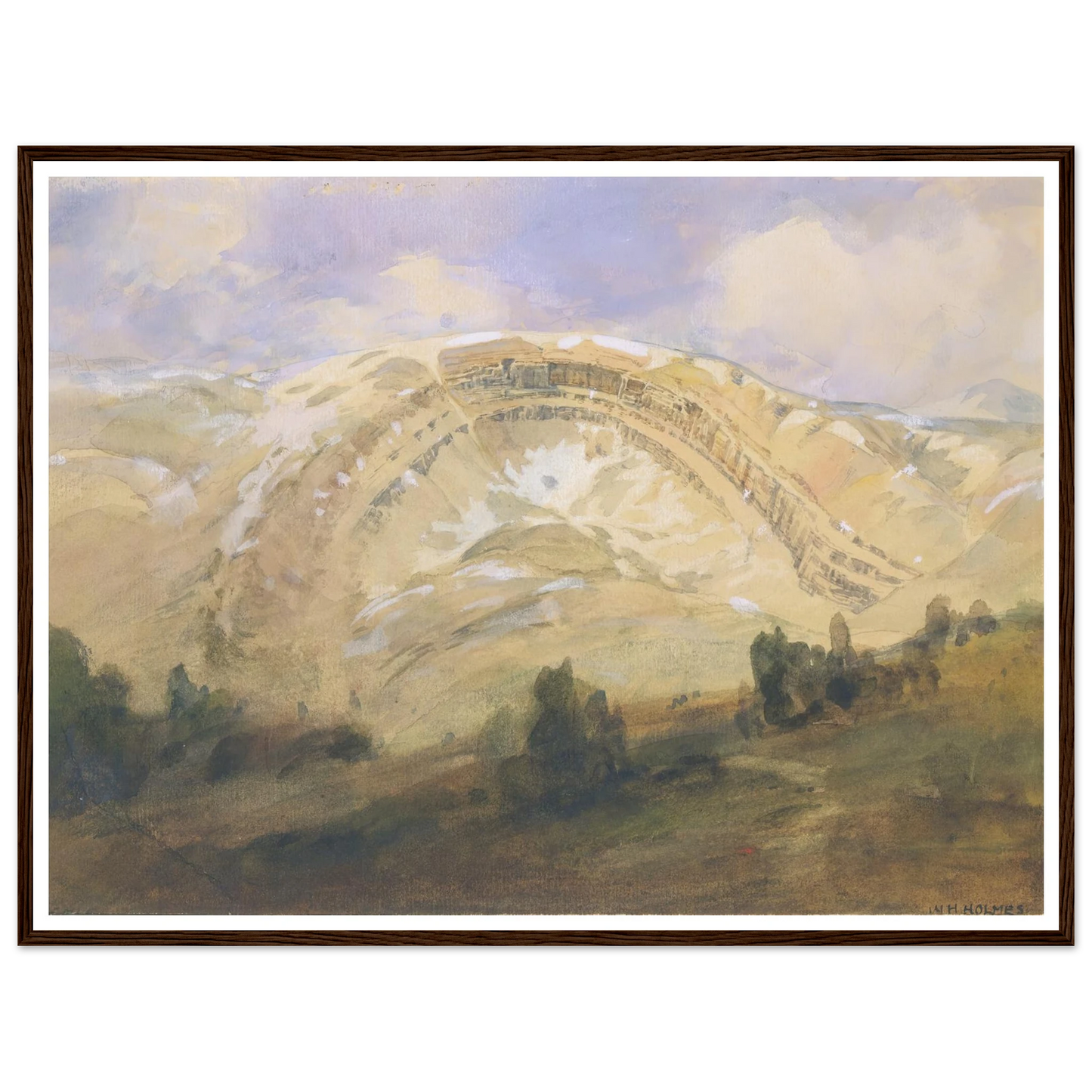 Folded Strata, A Great Geological Arch, Colorado (1874) Art Print | William Henry Holmes - Framed Poster - 30x40 cm / 12x16″ - Black frame