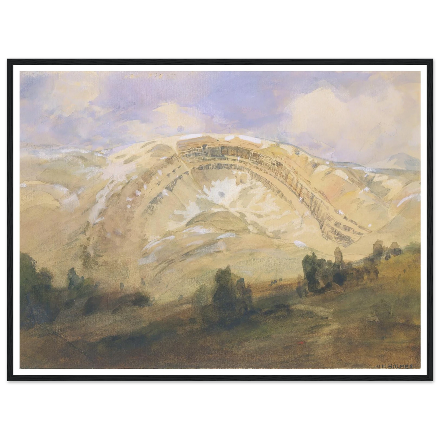 Folded Strata, A Great Geological Arch, Colorado (1874) Art Print | William Henry Holmes - Framed Poster - 30x40 cm / 12x16″ - Black frame