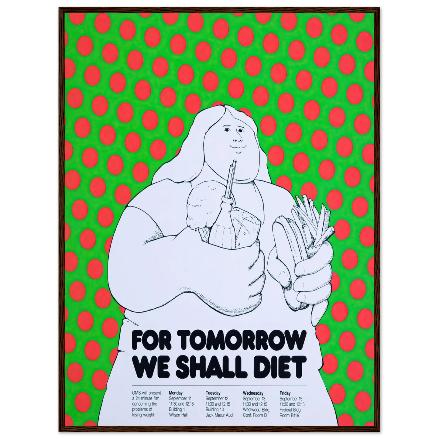 For tomorrow we shall diet Art Print | National Institutes of Health - Framed Poster - 30x40 cm / 12x16″ - Black frame