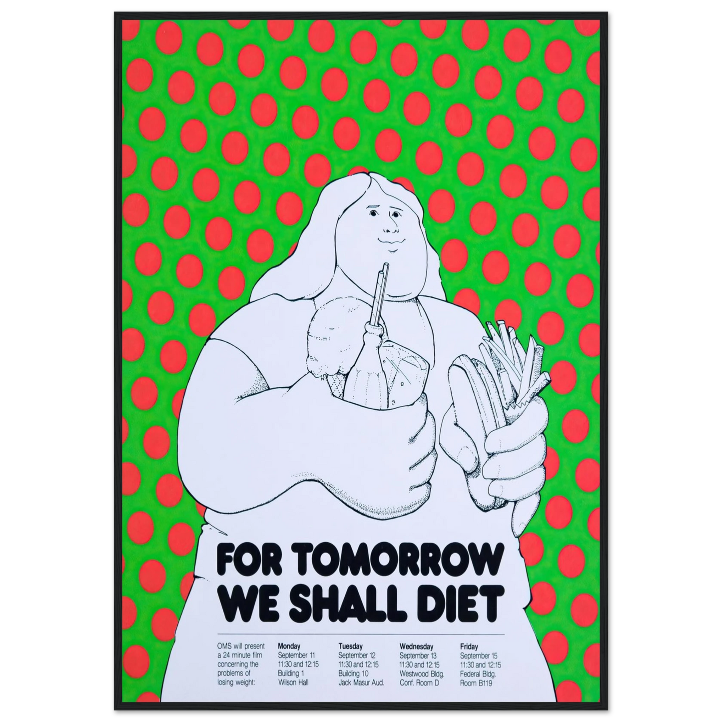 For tomorrow we shall diet Art Print | National Institutes of Health - Framed Poster - 30x40 cm / 12x16″ - Black frame