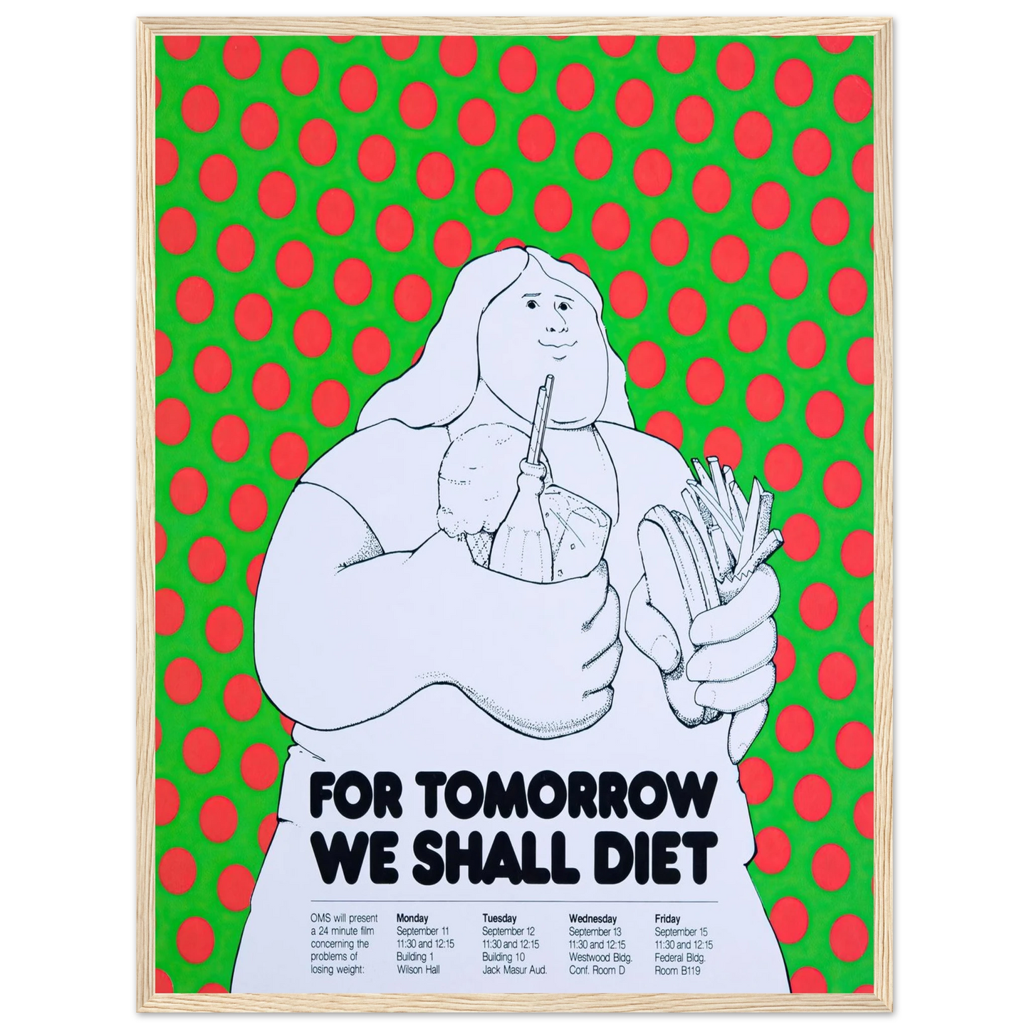 For tomorrow we shall diet Art Print | National Institutes of Health - Framed Poster - 30x40 cm / 12x16″ - Black frame
