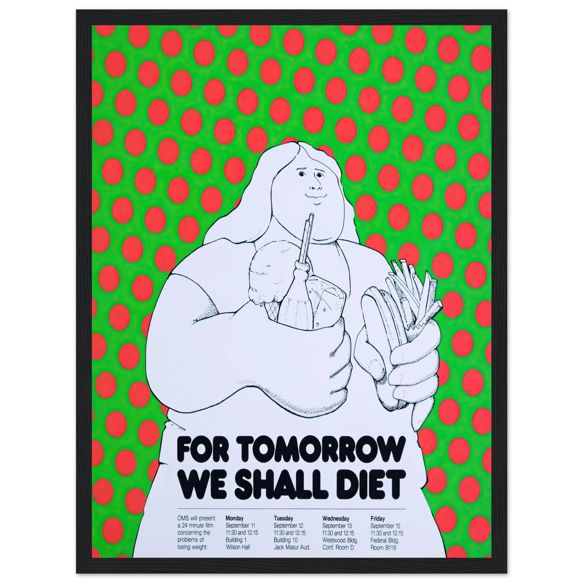 For tomorrow we shall diet Art Print | National Institutes of Health - Framed Poster - 30x40 cm / 12x16″ - Black frame