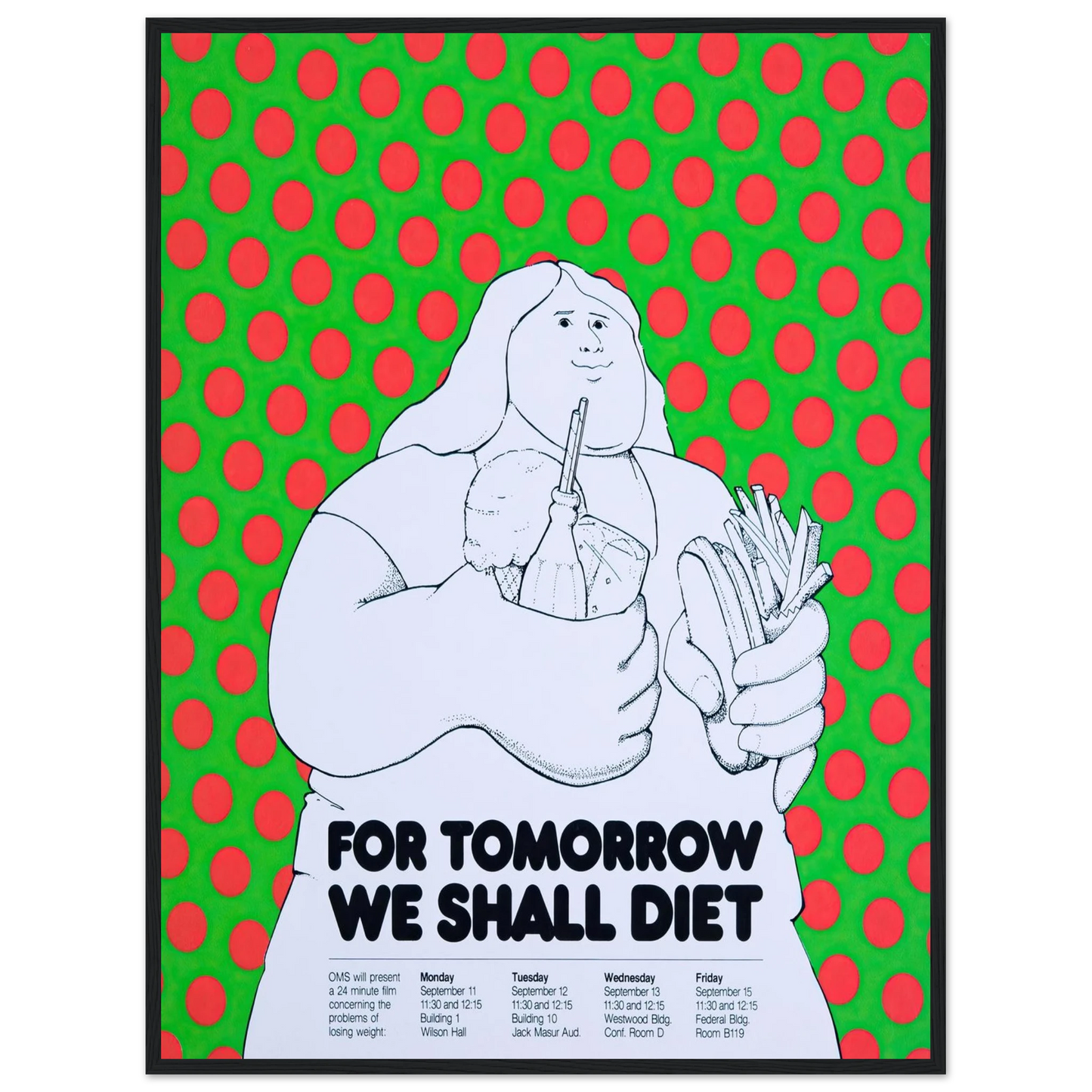 For tomorrow we shall diet Art Print | National Institutes of Health - Framed Poster - 30x40 cm / 12x16″ - Black frame