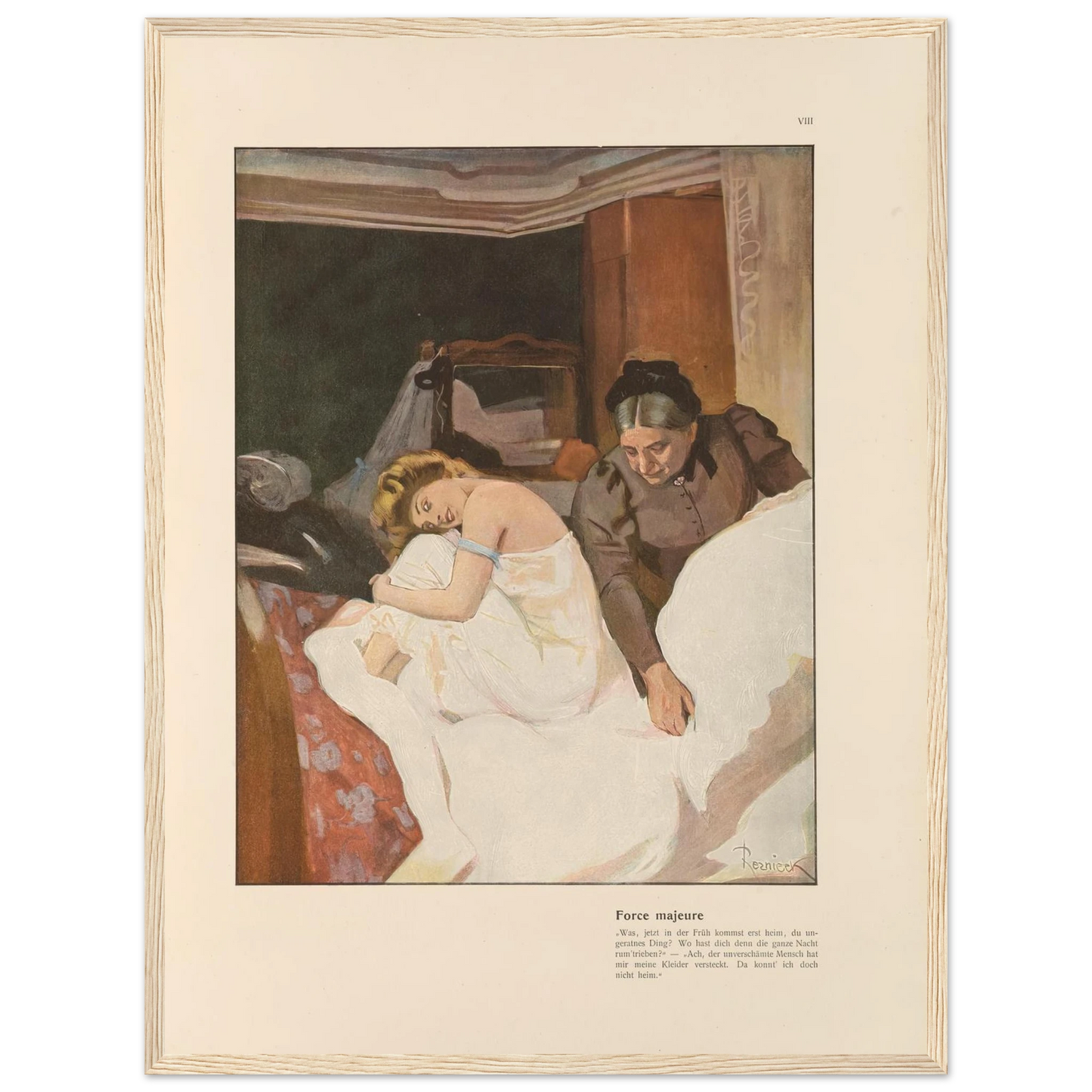 Force majeure (1908) Art Print | Ferdinand Freiherr von Reznicek - Framed Poster - 30x40 cm / 12x16″ - Black frame