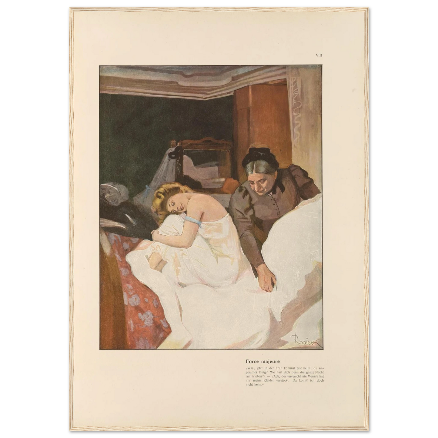 Force majeure (1908) Art Print | Ferdinand Freiherr von Reznicek - Framed Poster - 30x40 cm / 12x16″ - Black frame