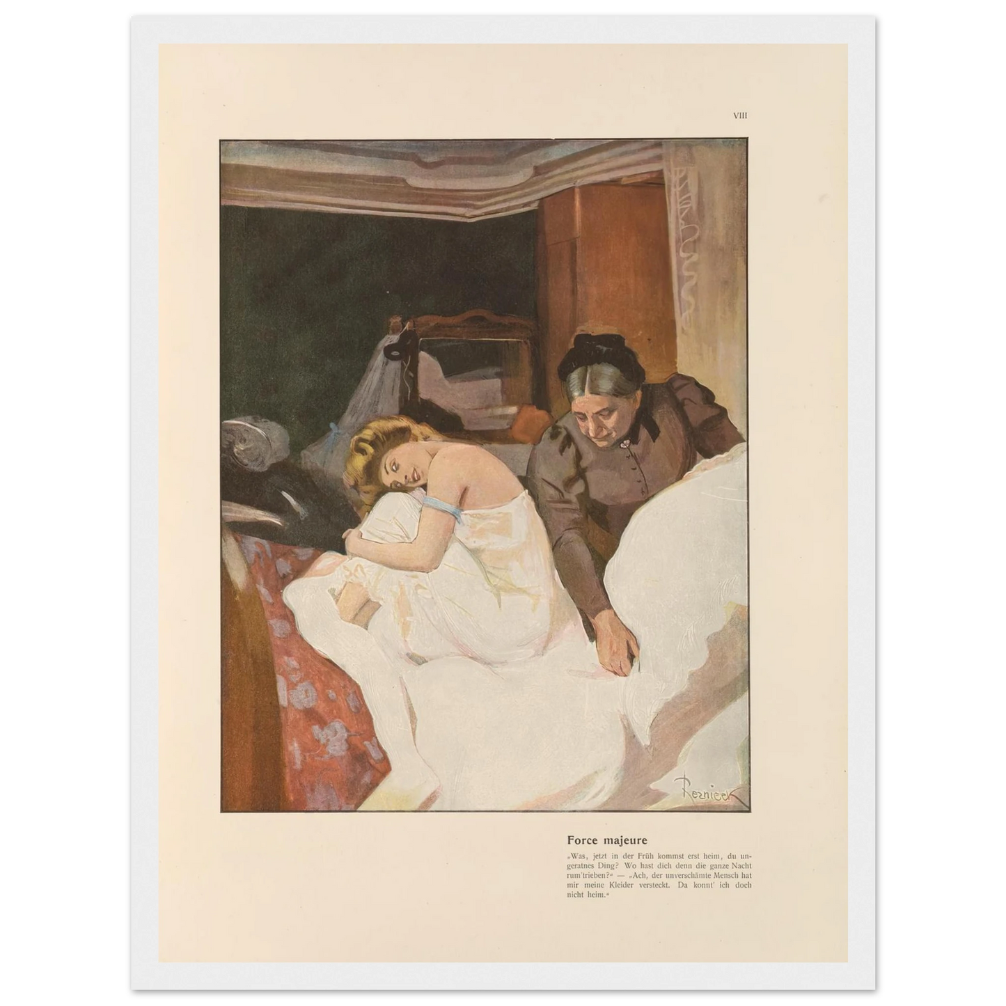 Force majeure (1908) Art Print | Ferdinand Freiherr von Reznicek - Framed Poster - 30x40 cm / 12x16″ - Black frame