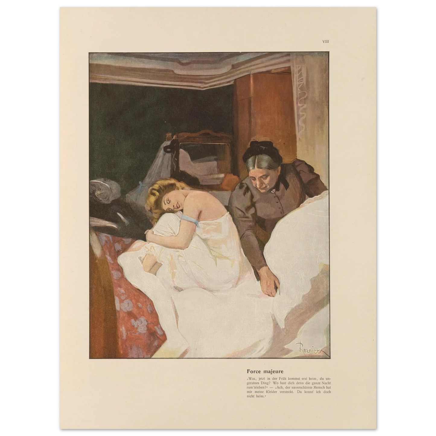Force majeure (1908) Art Print | Ferdinand Freiherr von Reznicek - Framed Poster - 30x40 cm / 12x16″ - Black frame