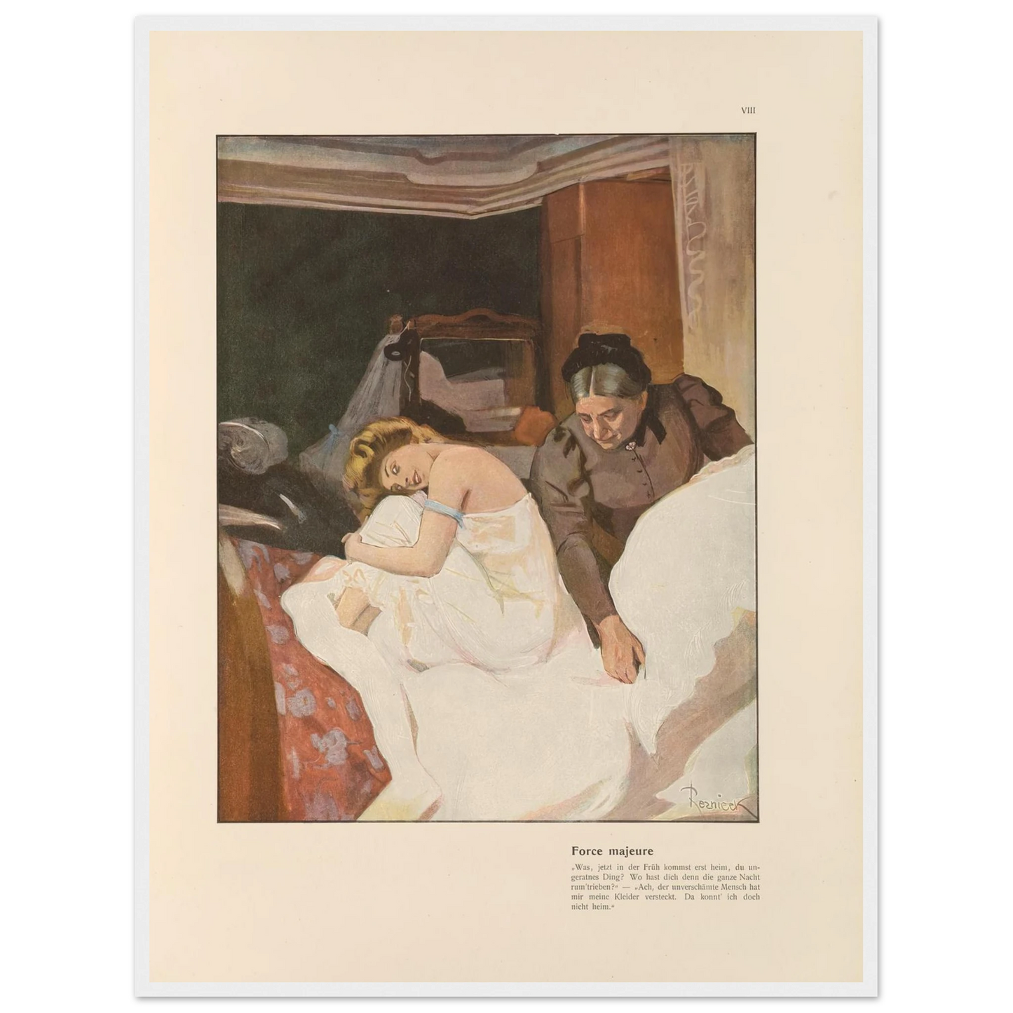 Force majeure (1908) Art Print | Ferdinand Freiherr von Reznicek - Framed Poster - 30x40 cm / 12x16″ - Black frame