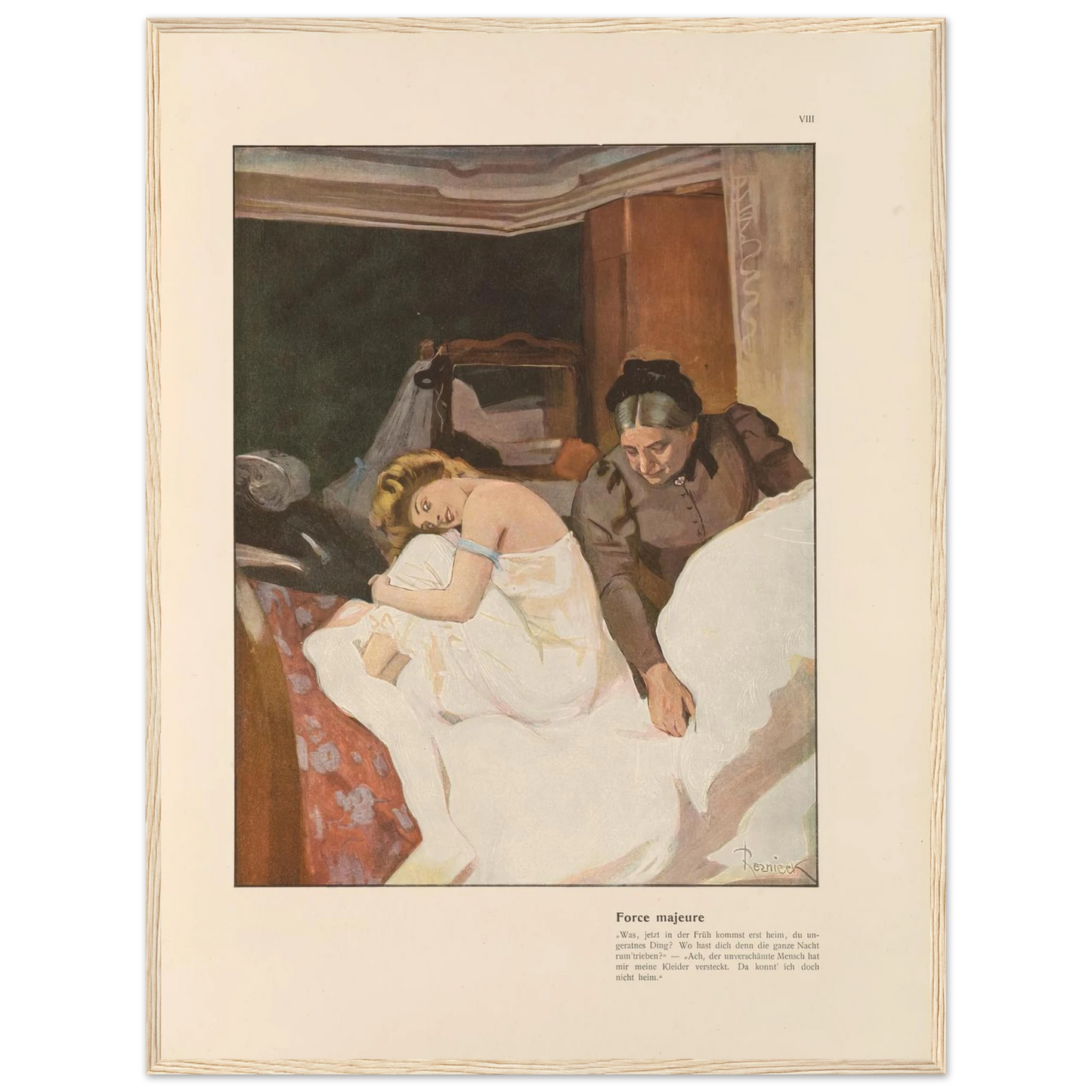 Force majeure (1908) Art Print | Ferdinand Freiherr von Reznicek - Framed Poster - 30x40 cm / 12x16″ - Black frame