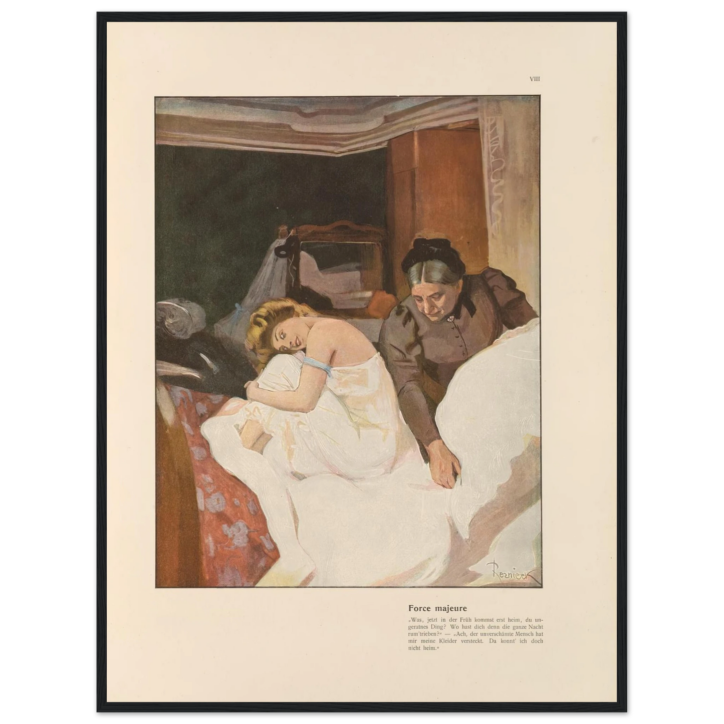 Force majeure (1908) Art Print | Ferdinand Freiherr von Reznicek - Framed Poster - 30x40 cm / 12x16″ - Black frame