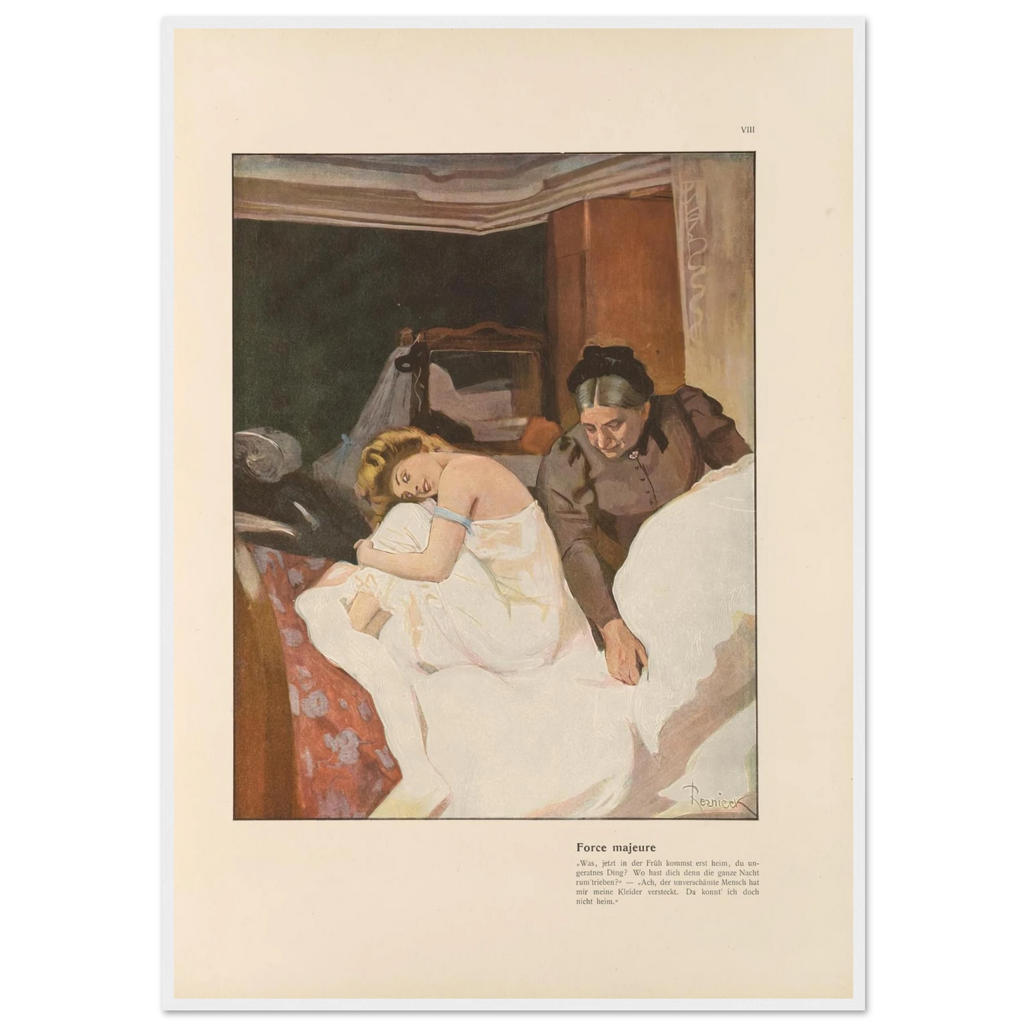 Force majeure (1908) Art Print | Ferdinand Freiherr von Reznicek - Framed Poster - 30x40 cm / 12x16″ - Black frame