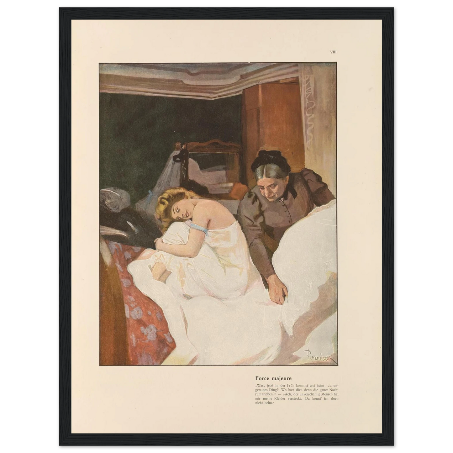 Force majeure (1908) Art Print | Ferdinand Freiherr von Reznicek - Framed Poster - 30x40 cm / 12x16″ - Black frame