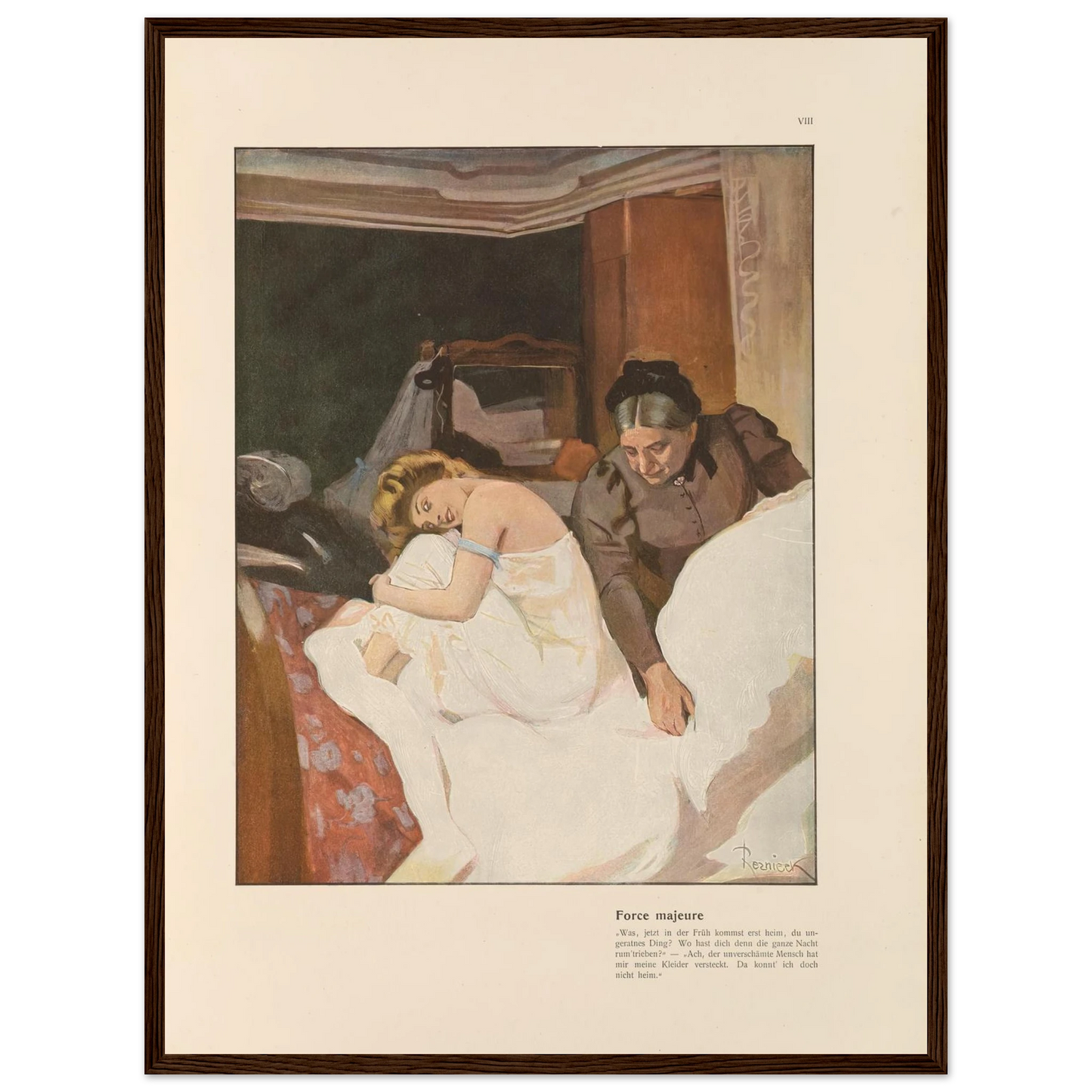 Force majeure (1908) Art Print | Ferdinand Freiherr von Reznicek - Framed Poster - 30x40 cm / 12x16″ - Black frame