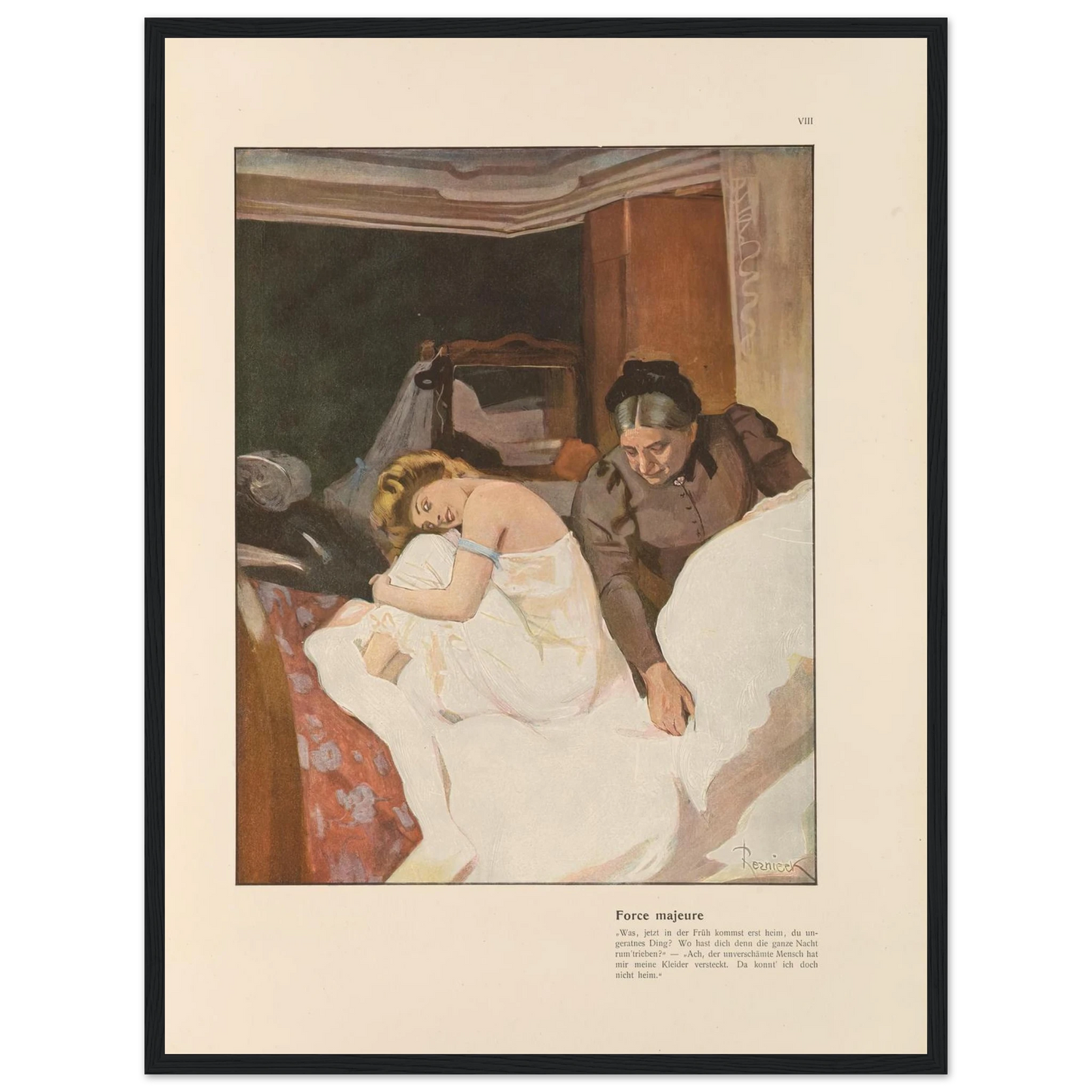 Force majeure (1908) Art Print | Ferdinand Freiherr von Reznicek - Framed Poster - 30x40 cm / 12x16″ - Black frame
