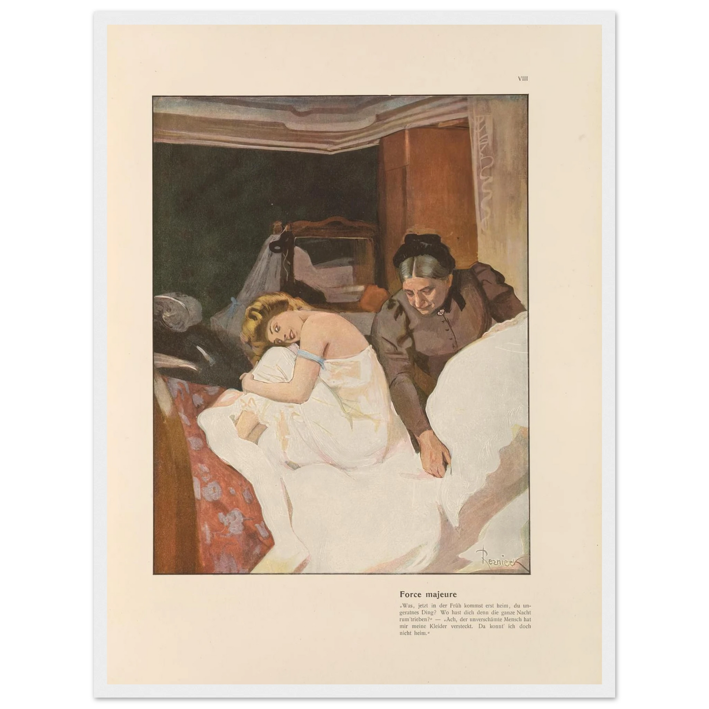 Force majeure (1908) Art Print | Ferdinand Freiherr von Reznicek - Framed Poster - 30x40 cm / 12x16″ - Black frame
