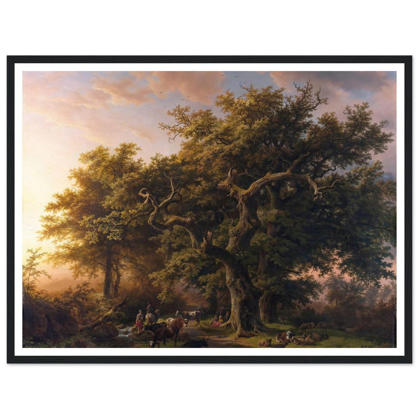 Forest Scene (1848) Art Print | Barend Cornelis Koekkoek - Framed Poster - 30x40 cm / 12x16″ - Black frame
