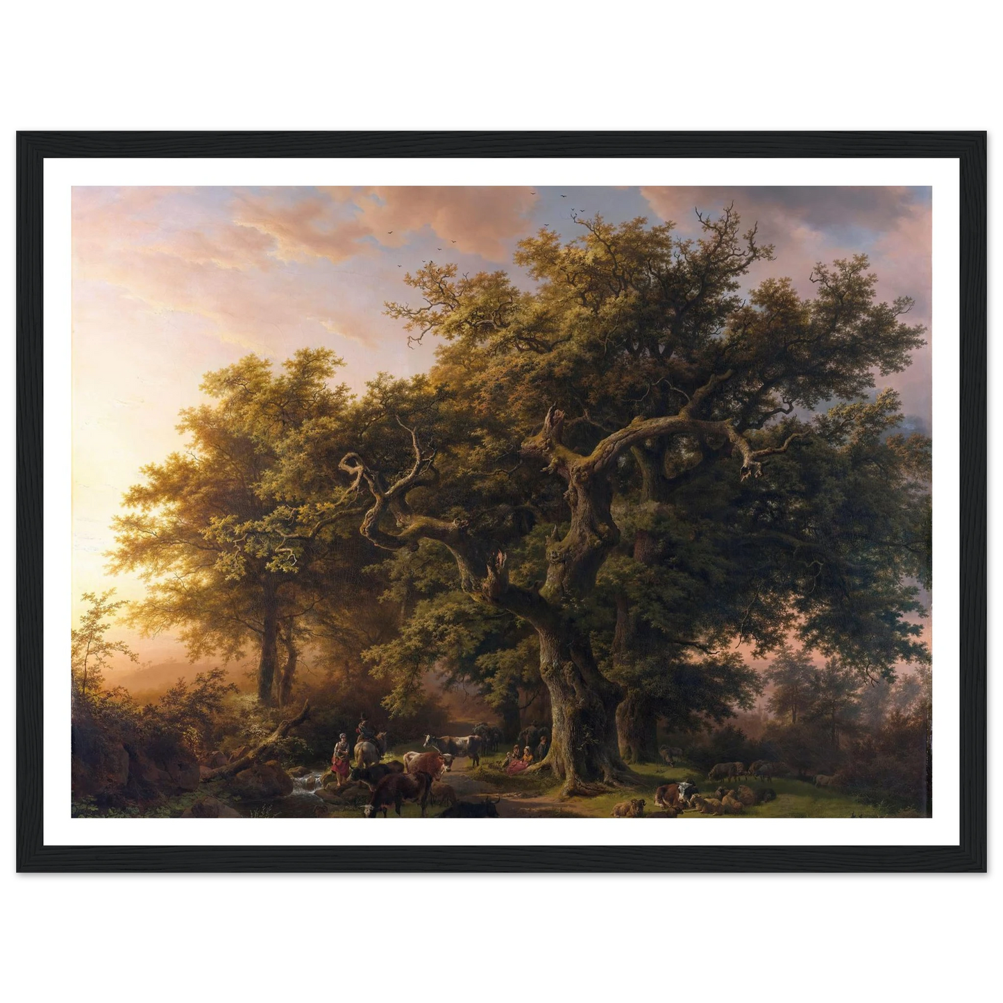 Forest Scene (1848) Art Print | Barend Cornelis Koekkoek - Framed Poster - 30x40 cm / 12x16″ - Black frame