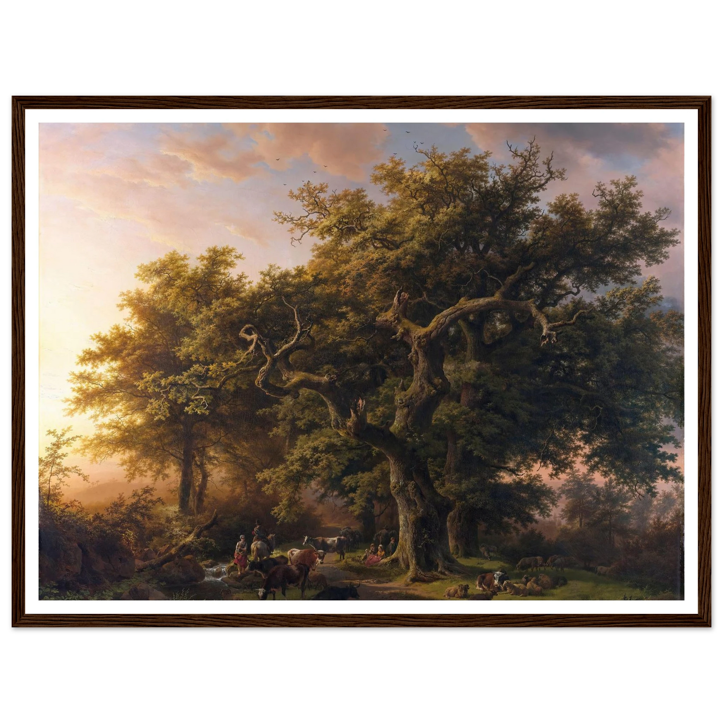 Forest Scene (1848) Art Print | Barend Cornelis Koekkoek - Framed Poster - 30x40 cm / 12x16″ - Black frame