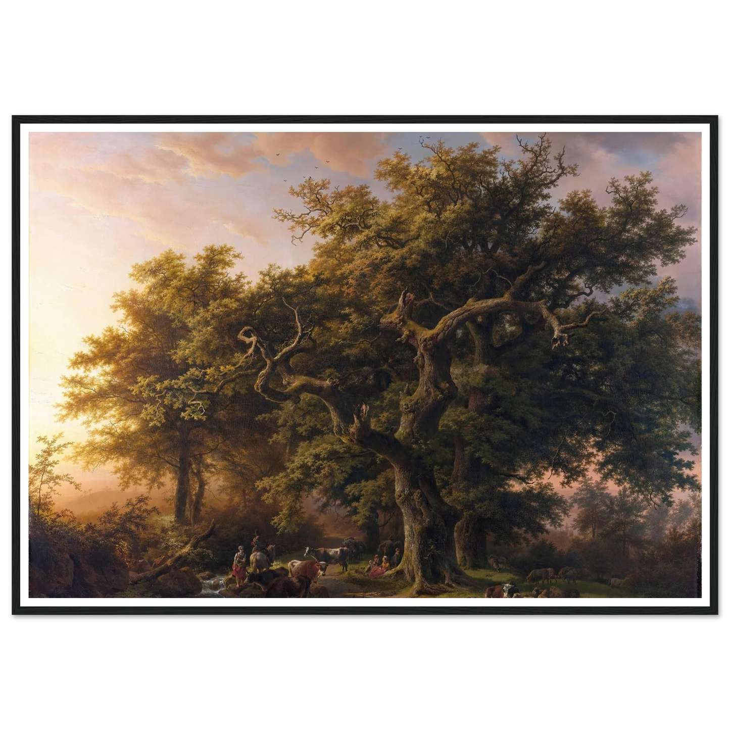 Forest Scene (1848) Art Print | Barend Cornelis Koekkoek - Framed Poster - 30x40 cm / 12x16″ - Black frame
