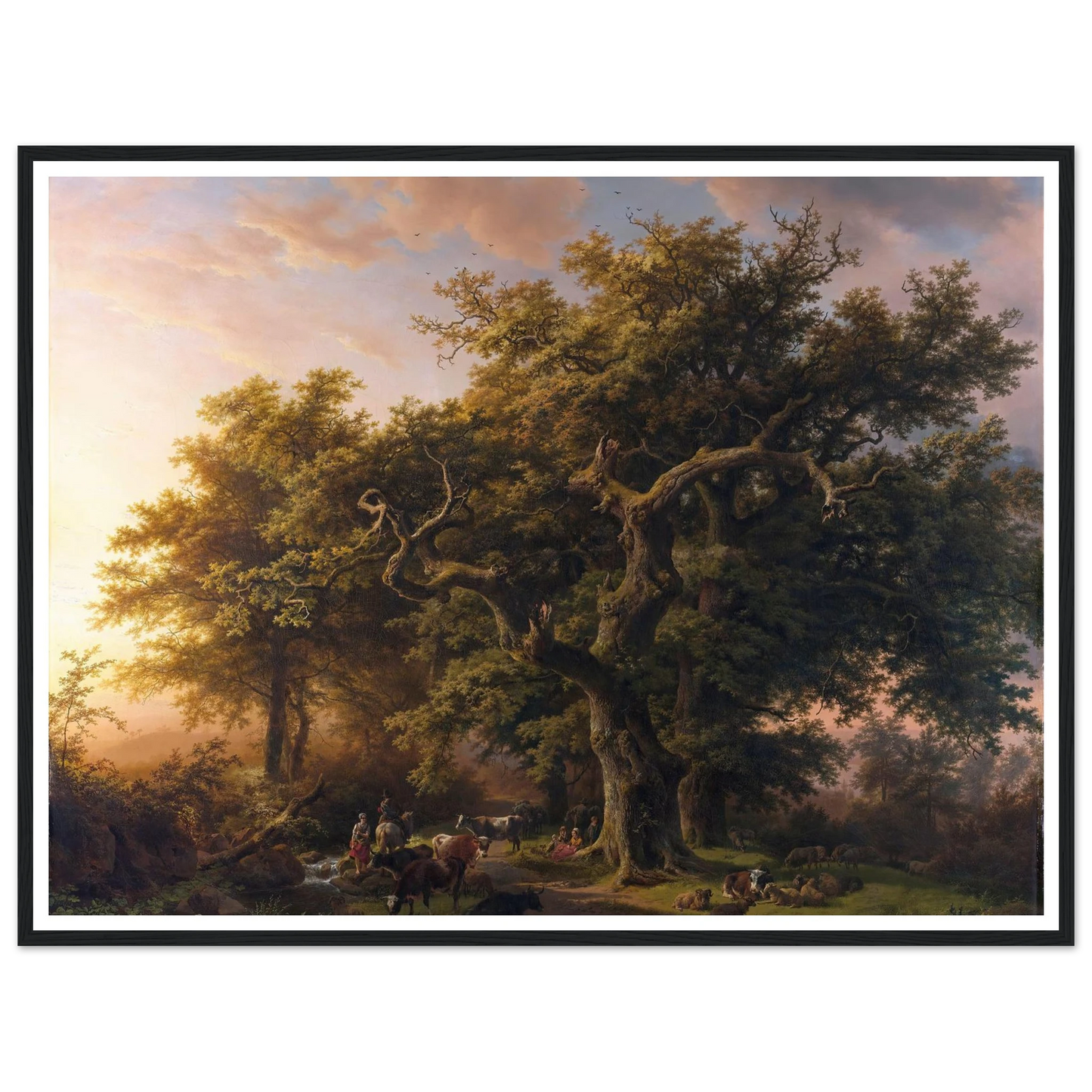 Forest Scene (1848) Art Print | Barend Cornelis Koekkoek - Framed Poster - 30x40 cm / 12x16″ - Black frame