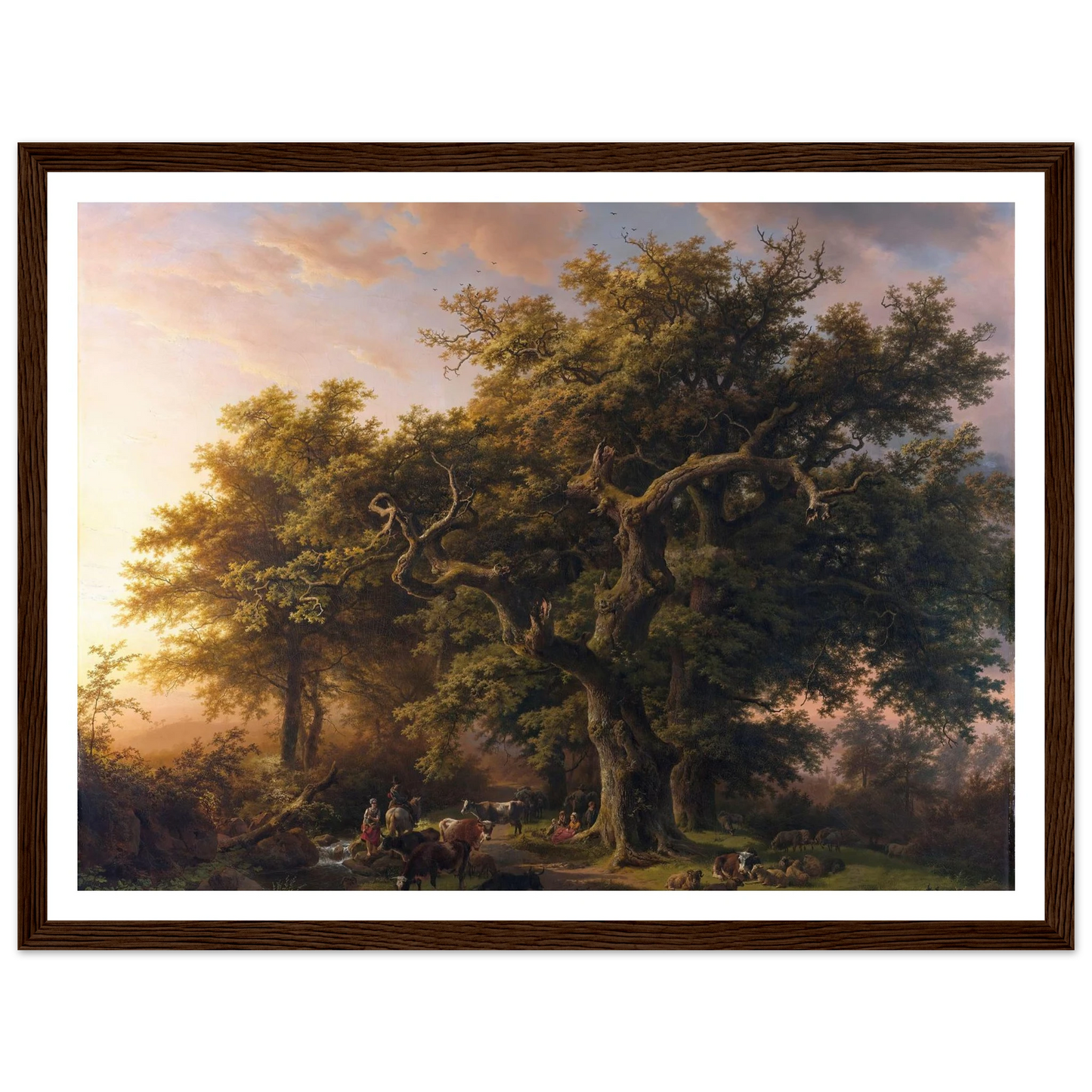 Forest Scene (1848) Art Print | Barend Cornelis Koekkoek - Framed Poster - 30x40 cm / 12x16″ - Black frame
