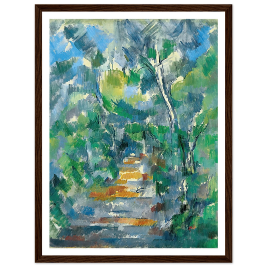 Forest Scene (Path from Mas Jolie to Château noir) (1900-1902) Art Print | Paul Cezanne - Framed Poster - 30x40 cm / 12x16″ - Black frame