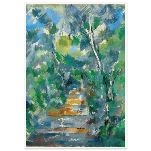 Forest Scene (Path from Mas Jolie to Château noir) (1900-1902) Art Print | Paul Cezanne - Framed Poster - 30x40 cm / 12x16″ - Black frame
