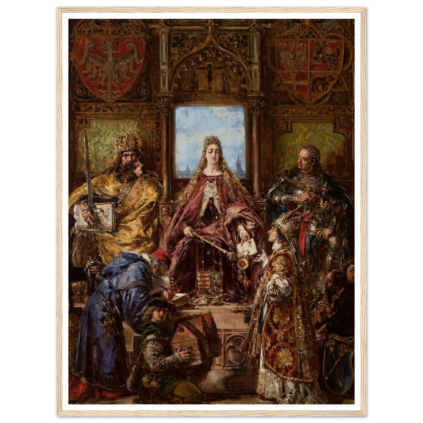 Founding of the Academy, 1361–1399–1400 AD, from the series “History of Civilization in Poland” (1888) Art Print | Jan Matejko - Framed Poster - 30x40 cm / 12x16″ - Black frame