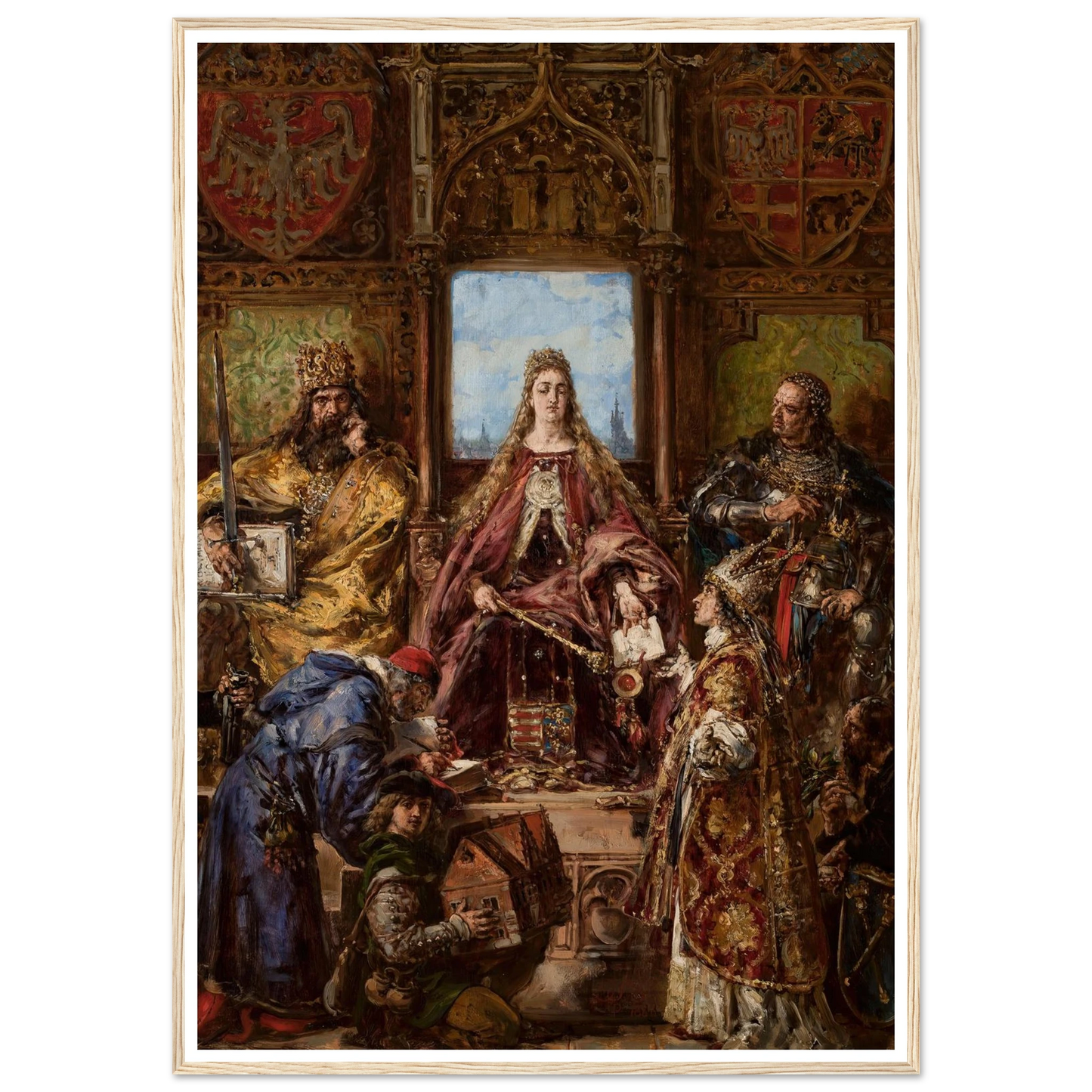 Founding of the Academy, 1361–1399–1400 AD, from the series “History of Civilization in Poland” (1888) Art Print | Jan Matejko - Framed Poster - 30x40 cm / 12x16″ - Black frame