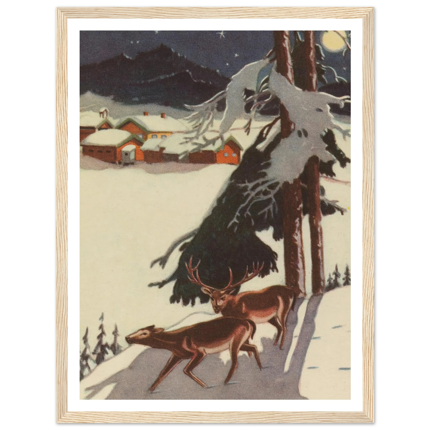 Fox Shadow Under Midnight Pine - Framed Poster - 30x40 cm / 12x16″ - Black frame