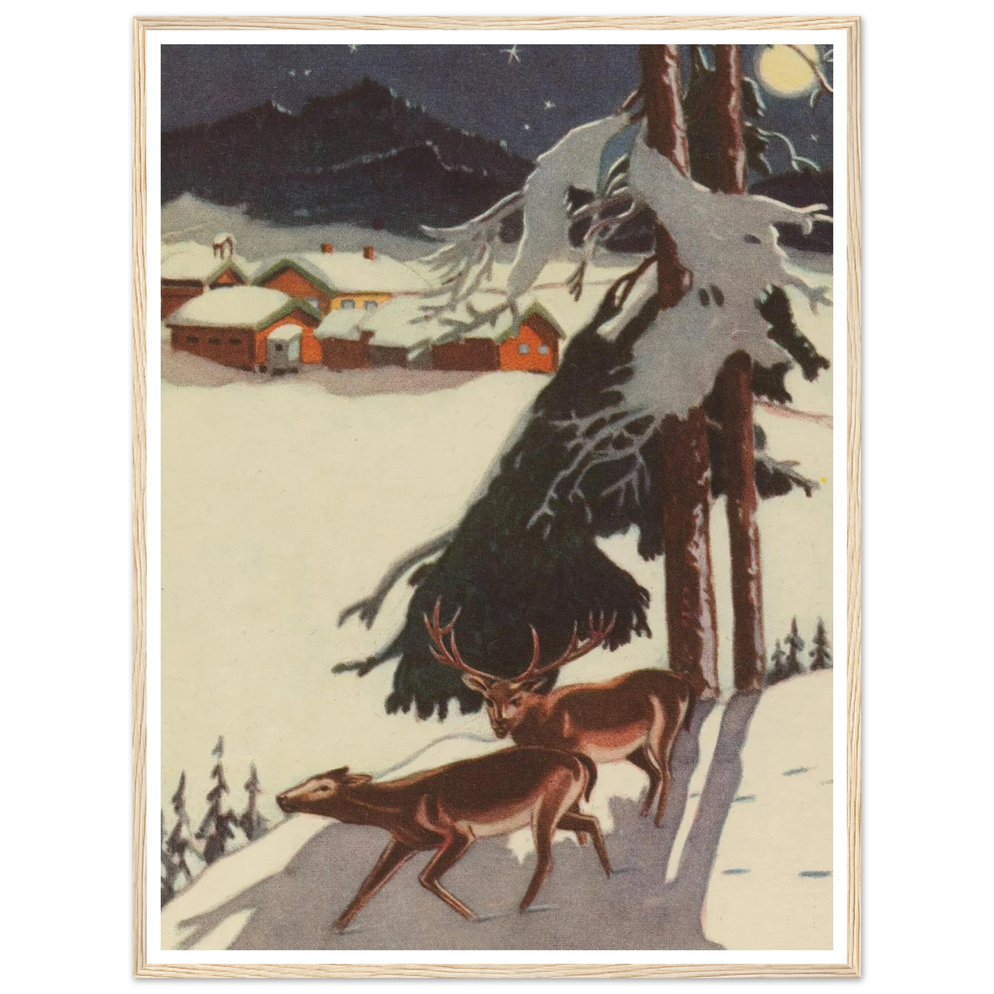 Fox Shadow Under Midnight Pine - Framed Poster - 30x40 cm / 12x16″ - Black frame