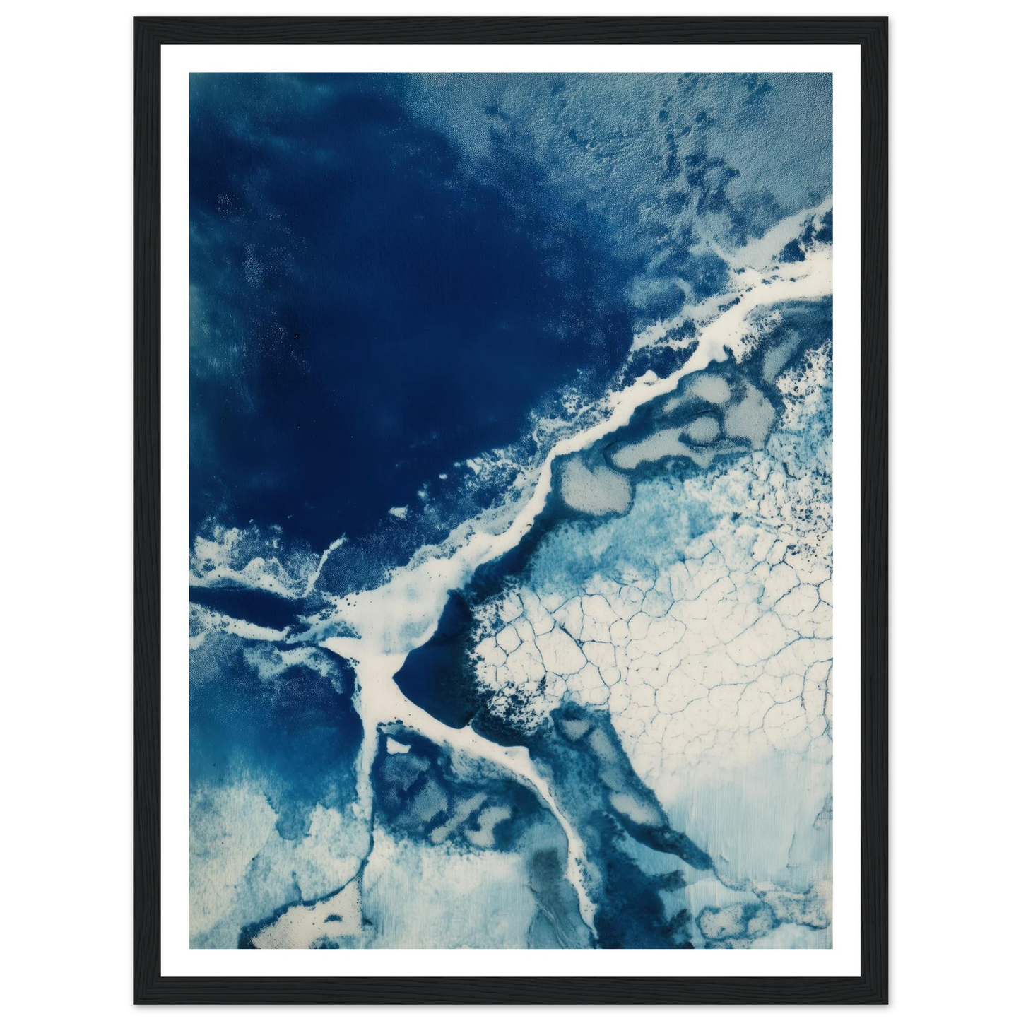 Fracture of Blue Ice - Framed Poster - 30x40 cm / 12x16″ - Black frame