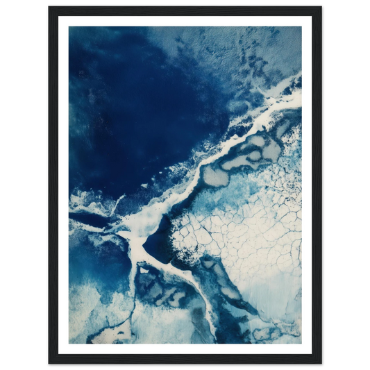 Fracture of Blue Ice - Framed Poster - 30x40 cm / 12x16″ - Black frame