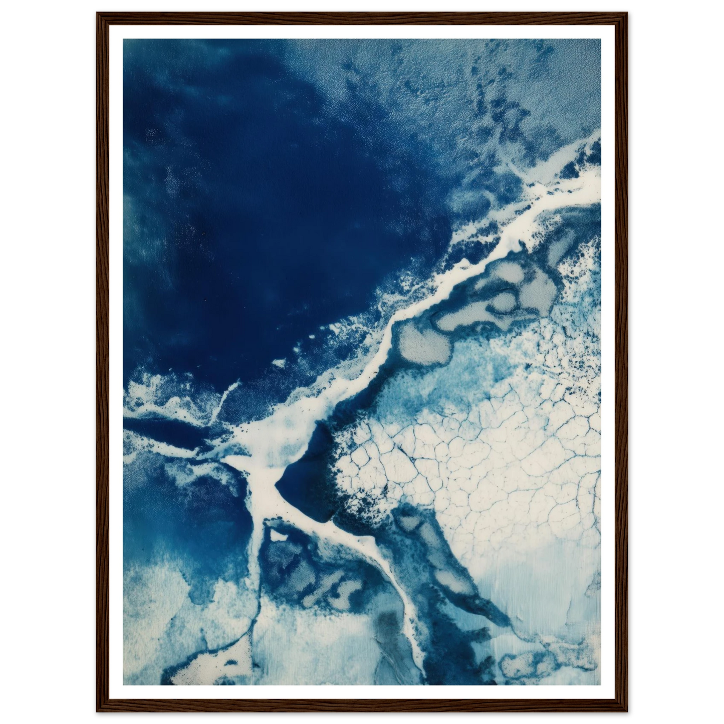 Fracture of Blue Ice - Framed Poster - 30x40 cm / 12x16″ - Black frame
