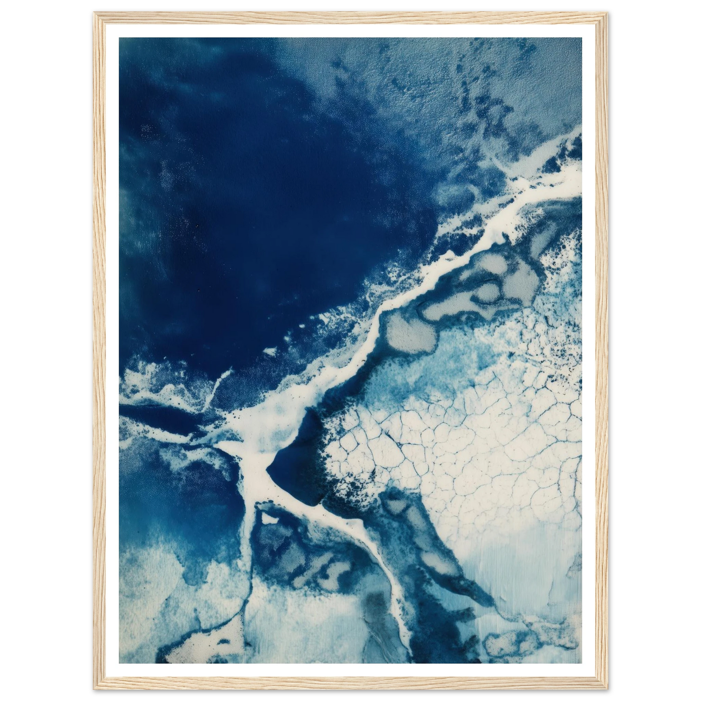 Fracture of Blue Ice - Framed Poster - 30x40 cm / 12x16″ - Black frame