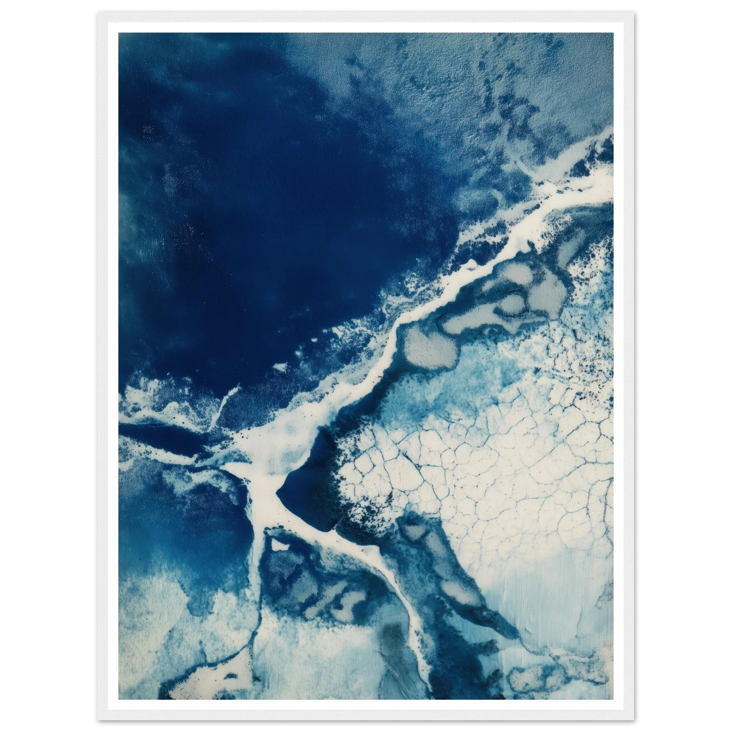 Fracture of Blue Ice - Framed Poster - 30x40 cm / 12x16″ - Black frame