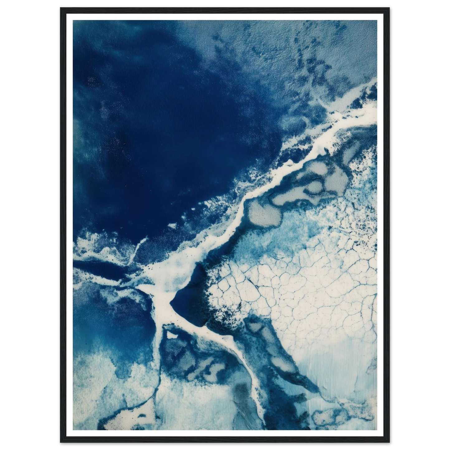 Fracture of Blue Ice - Framed Poster - 30x40 cm / 12x16″ - Black frame