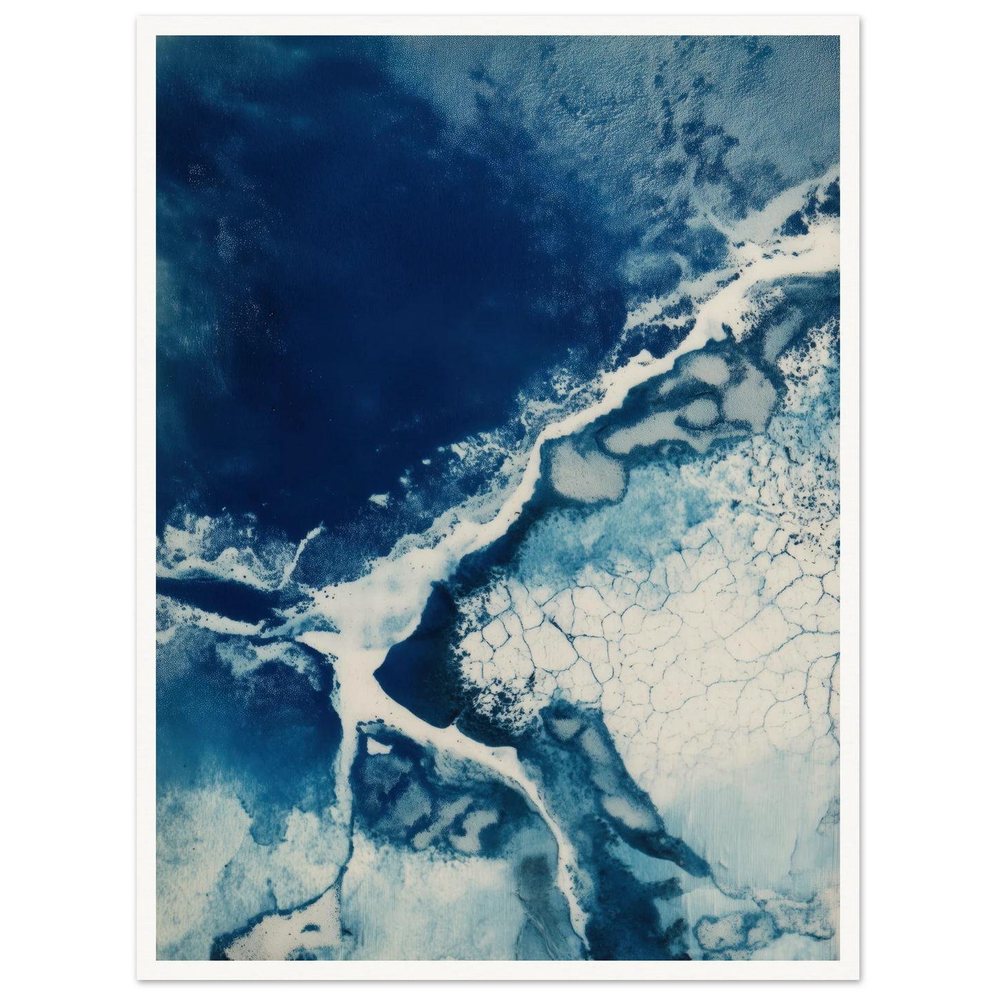 Fracture of Blue Ice - Framed Poster - 30x40 cm / 12x16″ - Black frame