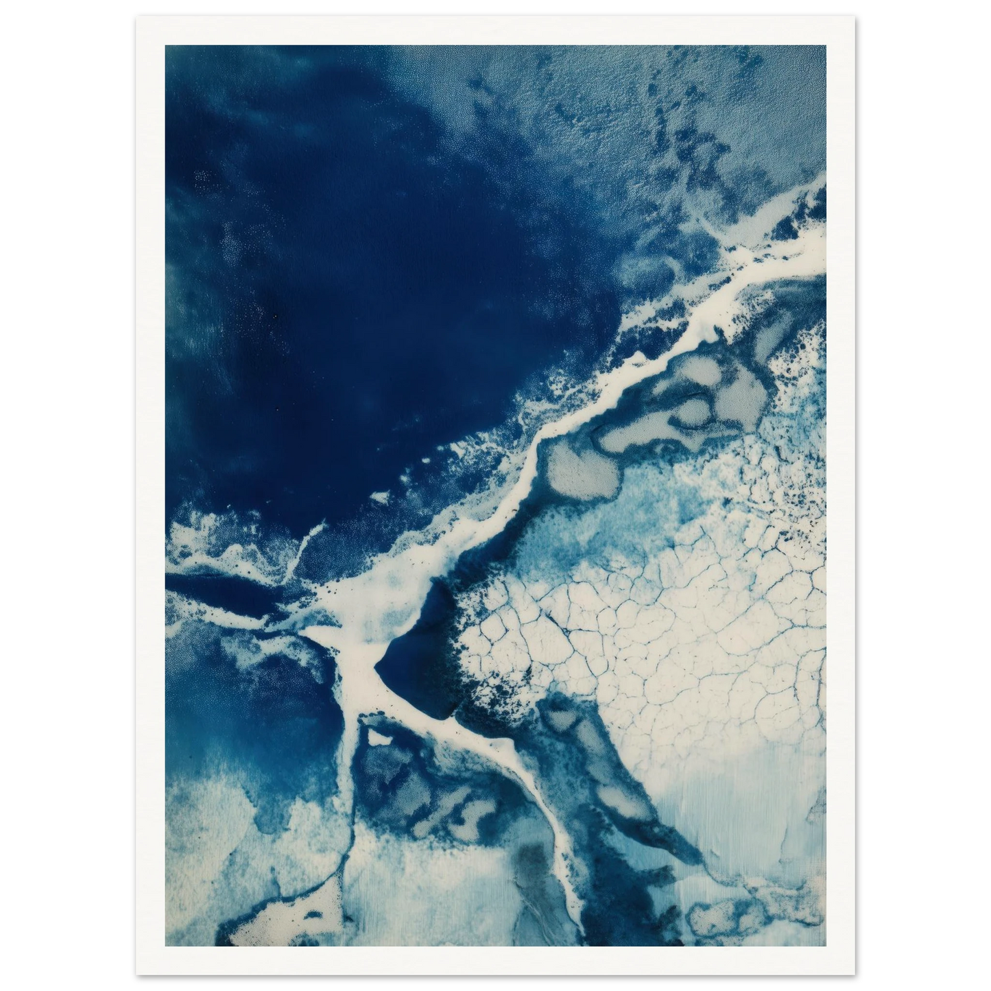 Fracture of Blue Ice - Framed Poster - 30x40 cm / 12x16″ - Black frame
